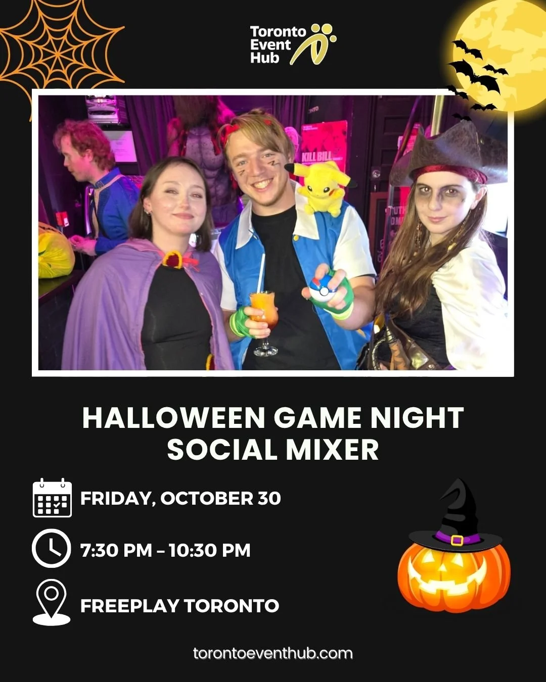 🎃 YOUR HALLOWEEN PLANS JUST GOT A WHOLE LOT MORE FUN! 👻🕹️

Who says Halloween fun is just for kids? Get ready for a Friday night of friendly competition, arcade games, spooky costumes and good vibes with Toronto Event Hub! 🧡✨

Round up your frien