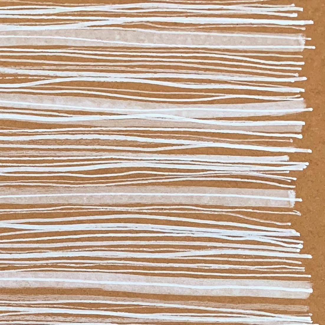 Environmental drawing about wind and water by Joanne Mouland - White pen on brown Kraft paper
