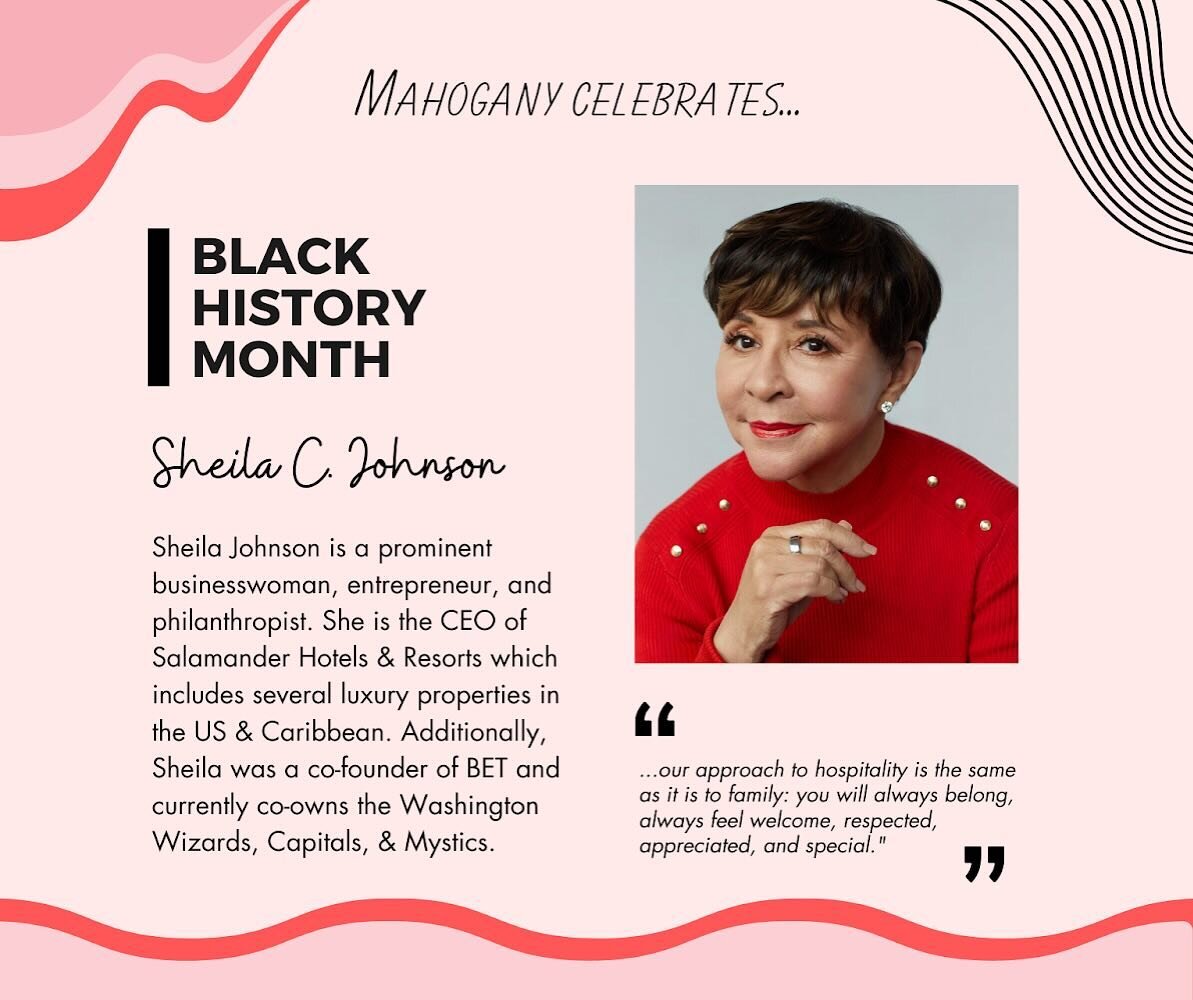 Black History Month Spotlight: Sheila Johnson✨✨

Visionary entrepreneur, philanthropist, author, and co-founder of BET, Sheila Johnson is a beacon of innovation and empowerment who breaks barriers and inspires generations. Her remarkable journey from