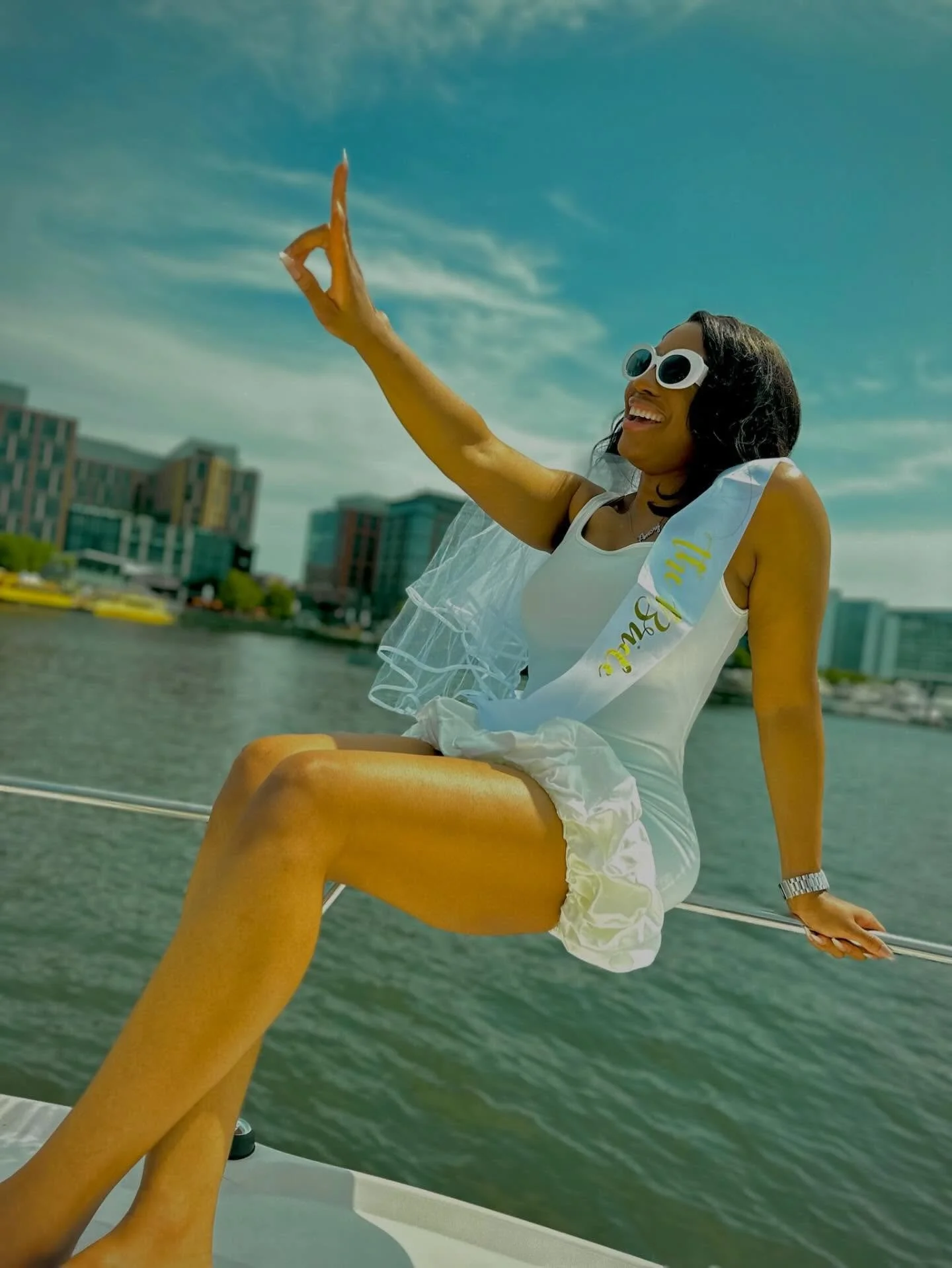 Throwing it back to sunshine, champagne energy, and main-character moments on the water ☀️✨

The sash said The Bride, but the vibe said soft life loading&hellip; 🛥️💍 

#mahoganymoments #bridetribe #tbt #bachelorette #weprovidethevibes