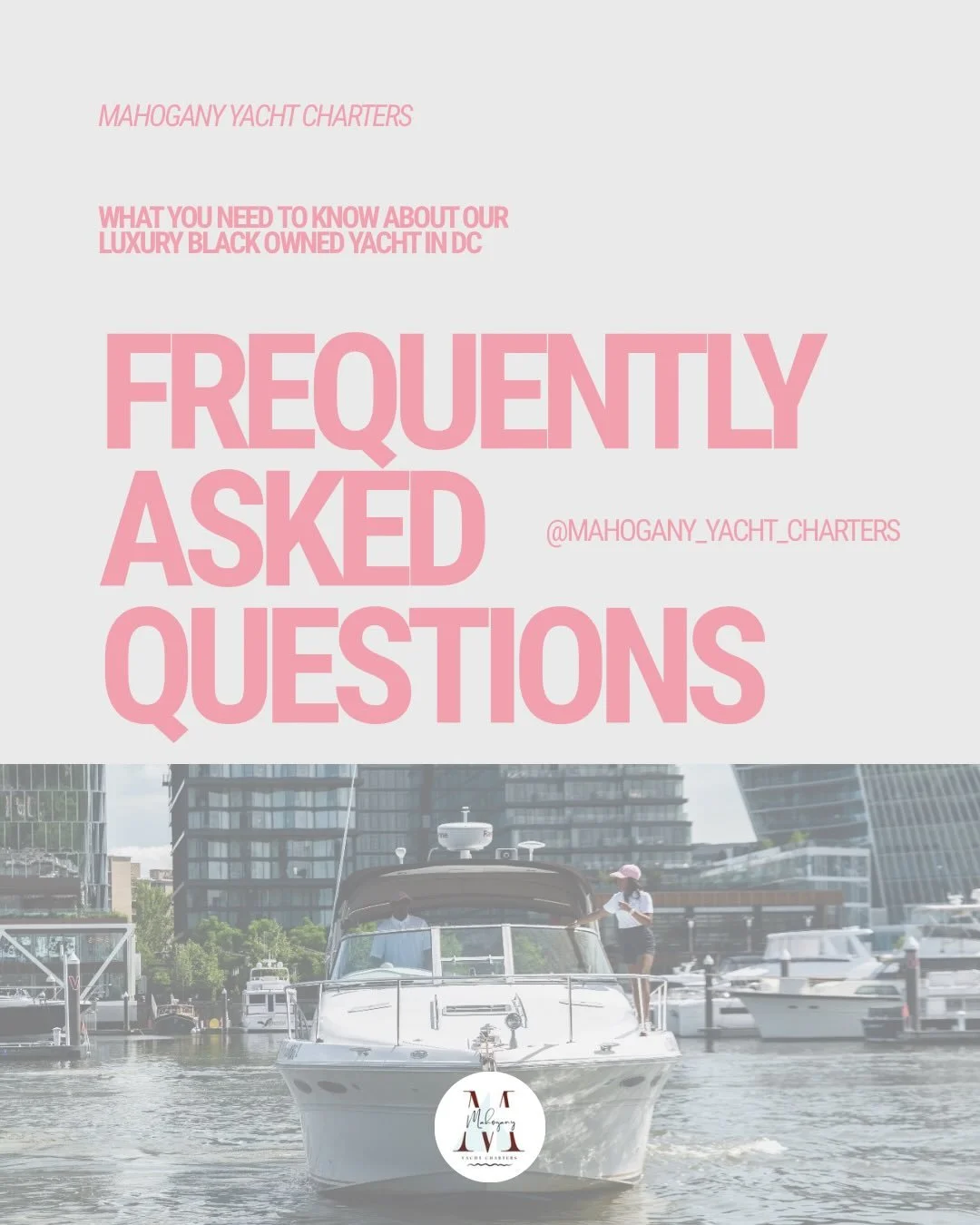 With boat season nearly here, one thing is certain &mdash; the questions are coming in, and we love it! 💫
From How many guests can Mahogany accommodate? to What is the weather policy? &mdash; our FAQs cover everything you need to know before steppin