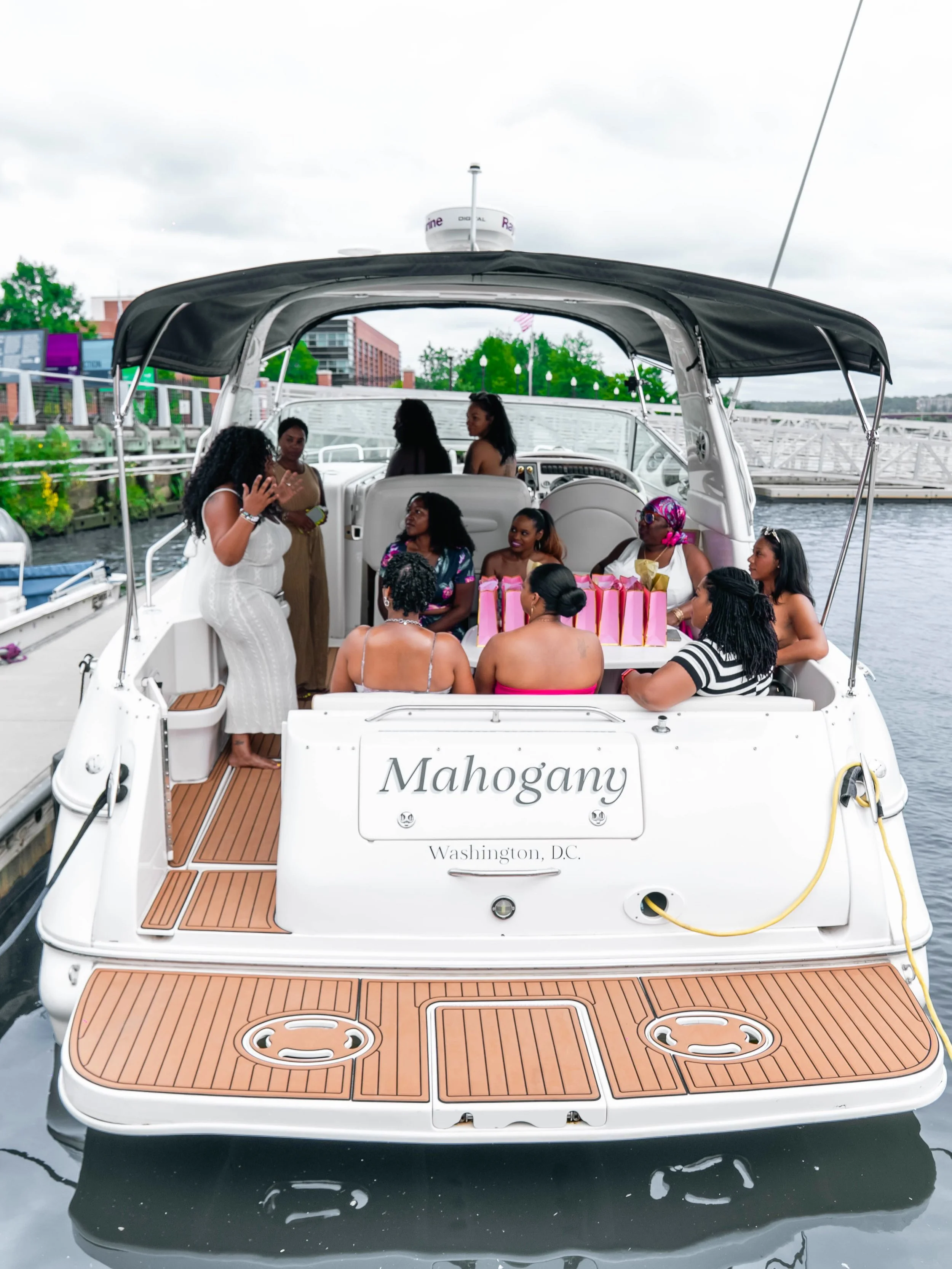 Good vibes, great company, and nowhere else we&rsquo;d rather be. 🥂🌊✨

The girls are outside&hellip; and Mahogany is the destination. 🛥️🤎

Who&rsquo;s ready to drop anchor with us? 👀

#MahoganyYachtCharters #DCYachtCharter #YachtLife #SeeDCFromT