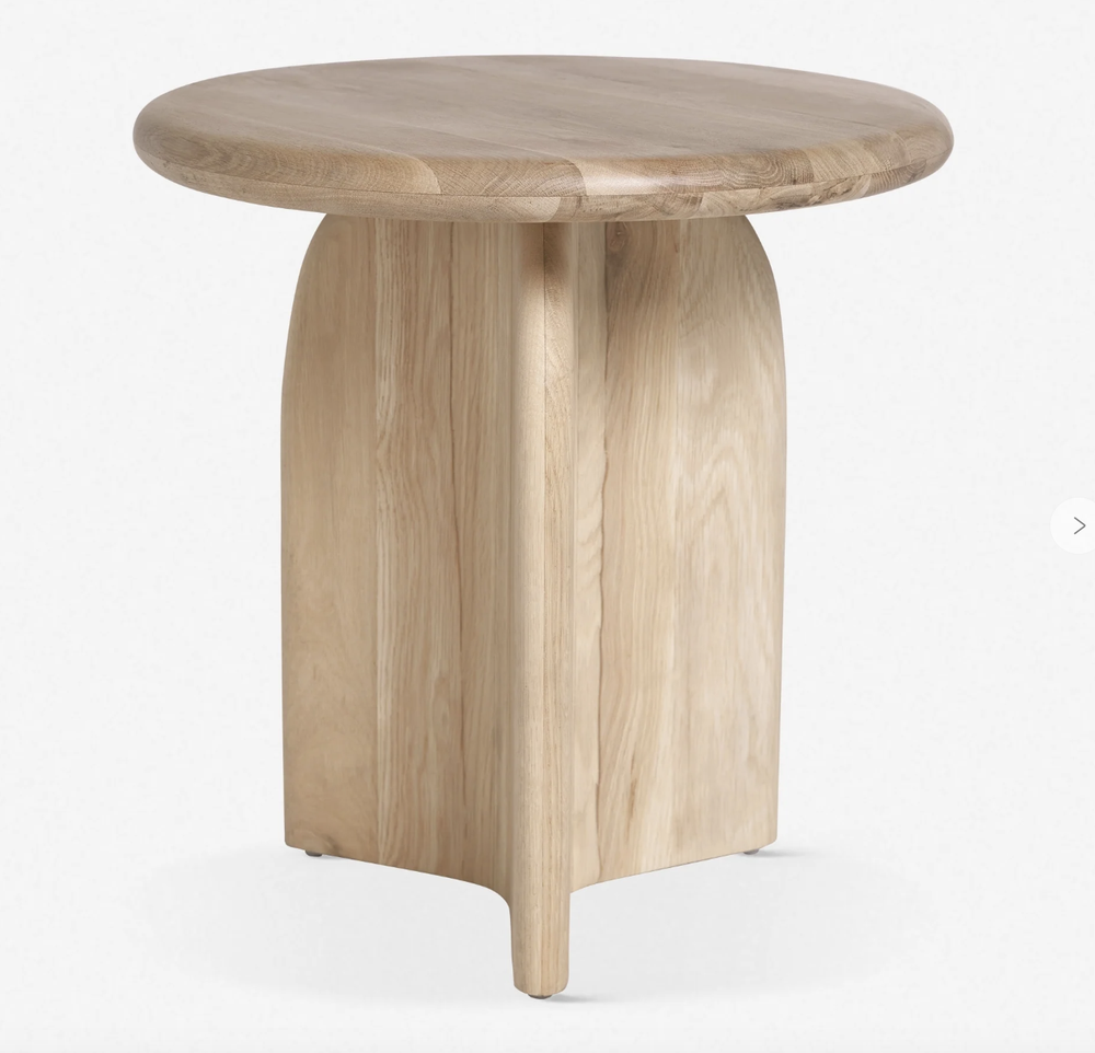 Sculptural Oak Side Table