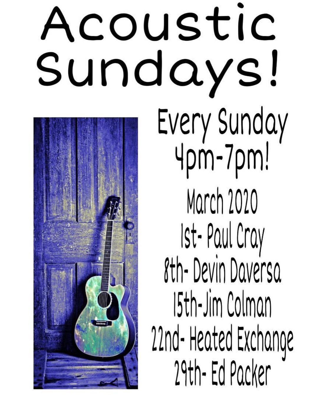 Every Sunday join us for live acoustic music!