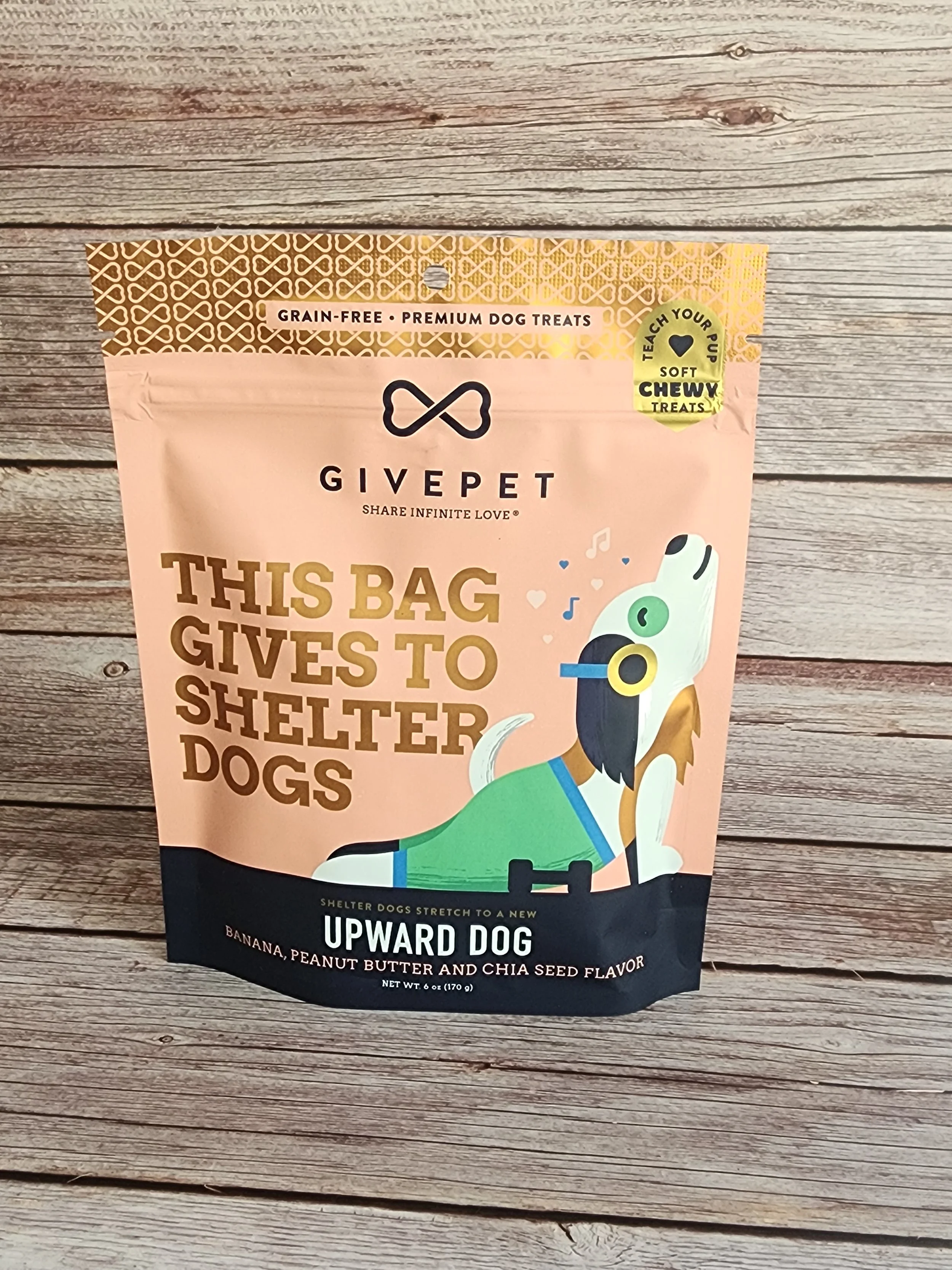 Give Pet Upward Dog Treats Banana Peanut Butter Chia Seeds