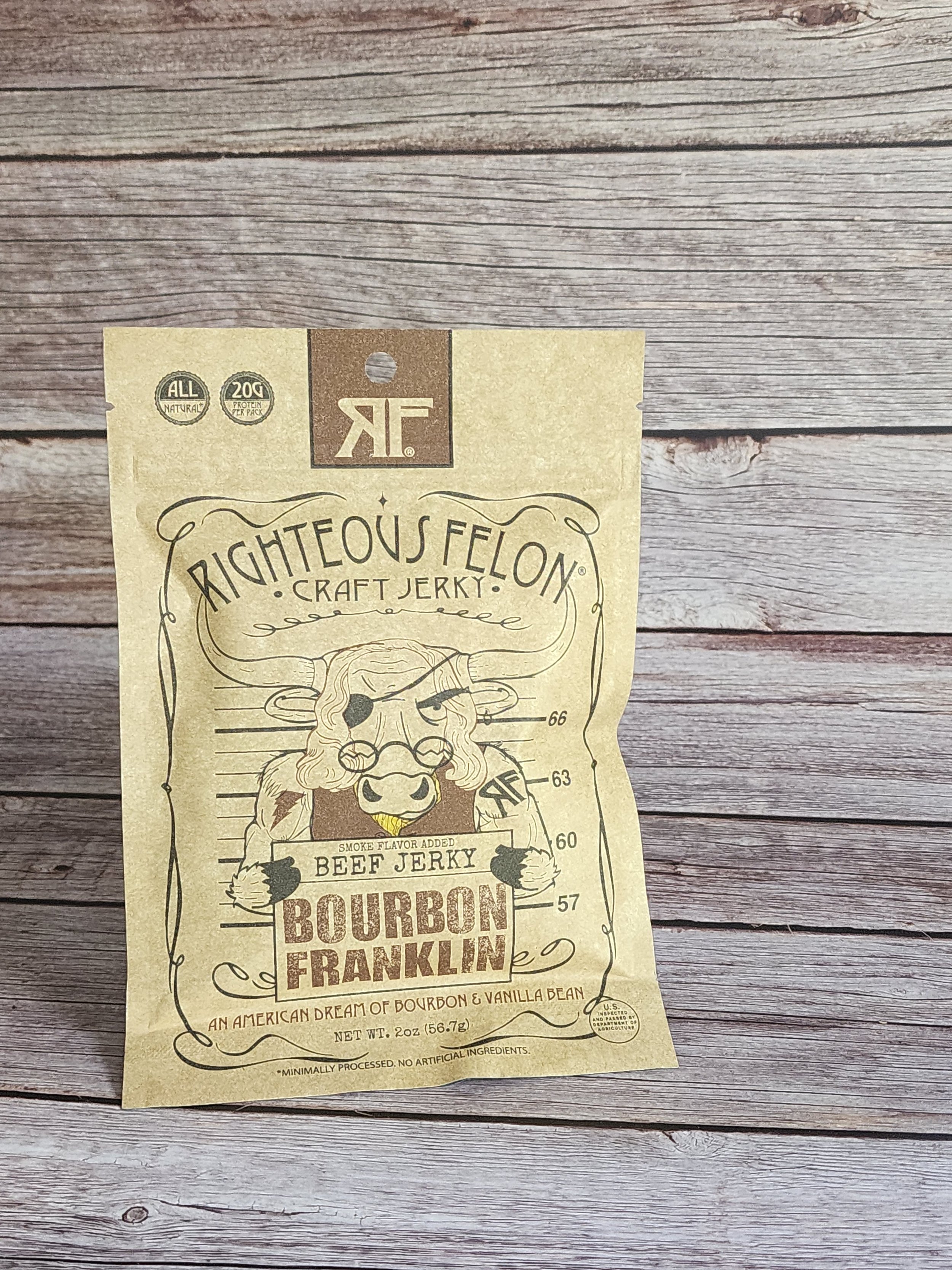 Righteous Felon Bourbon Franklin Beef Jerky