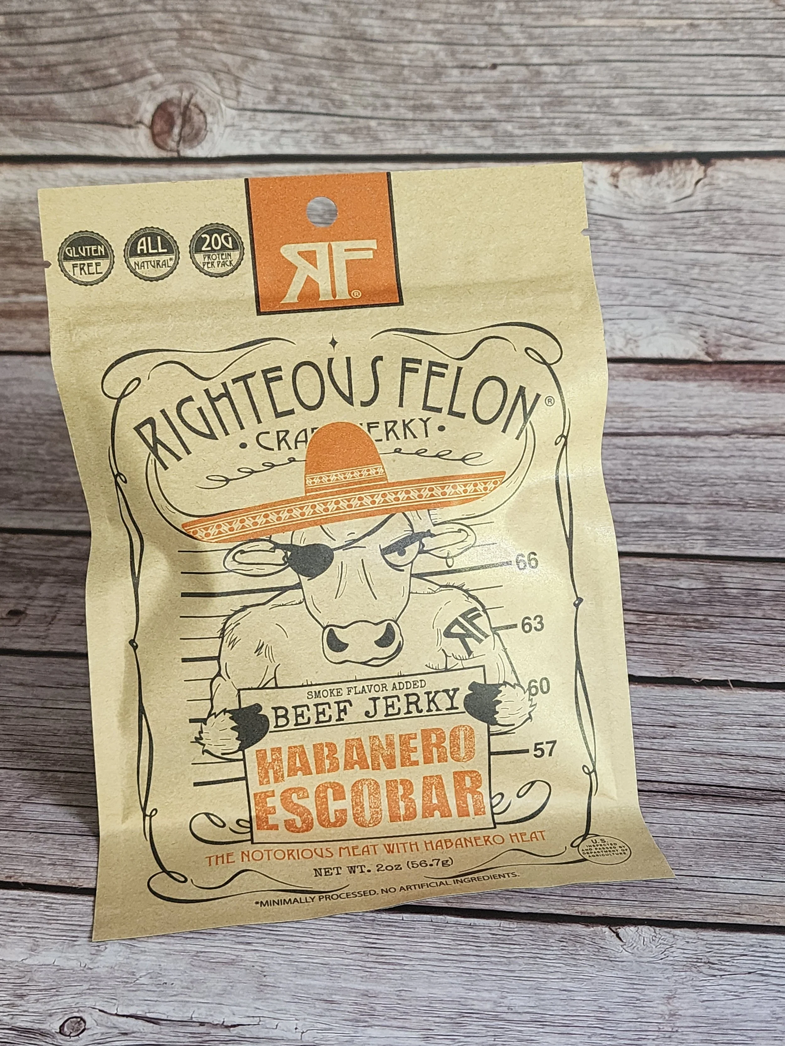 Righteous Felon Habanero Escobar Beef Jerky