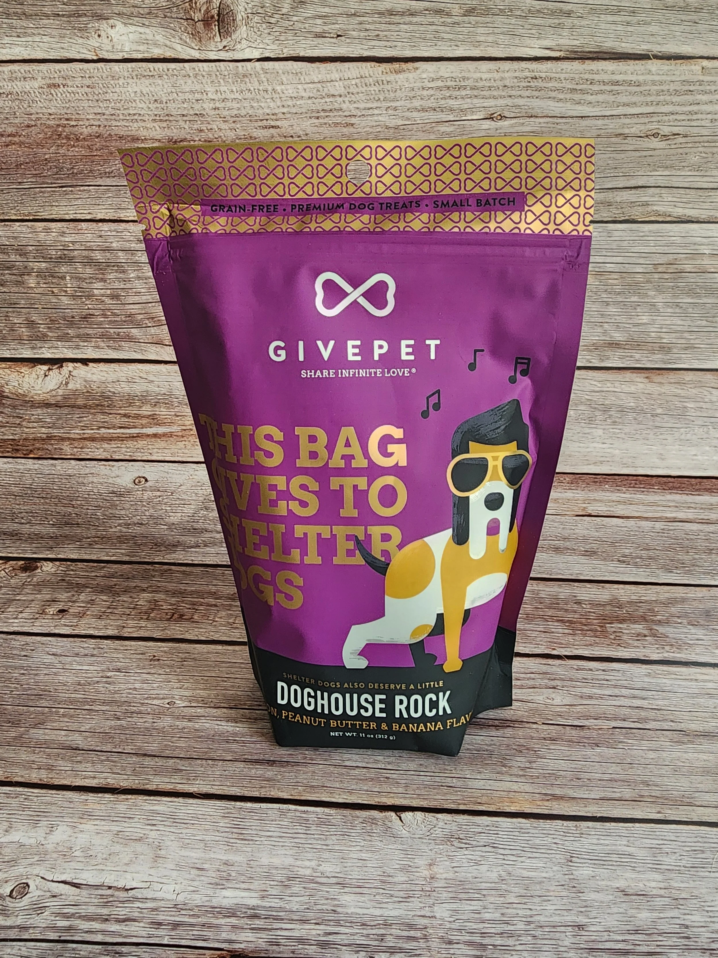GivePet Doghouse Rock Dog Treats Peanut Butter and Banana