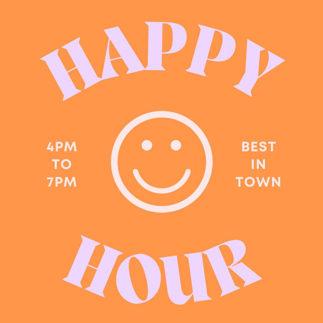 Happy hour today 4p to 7p. Half off signature cocktails!