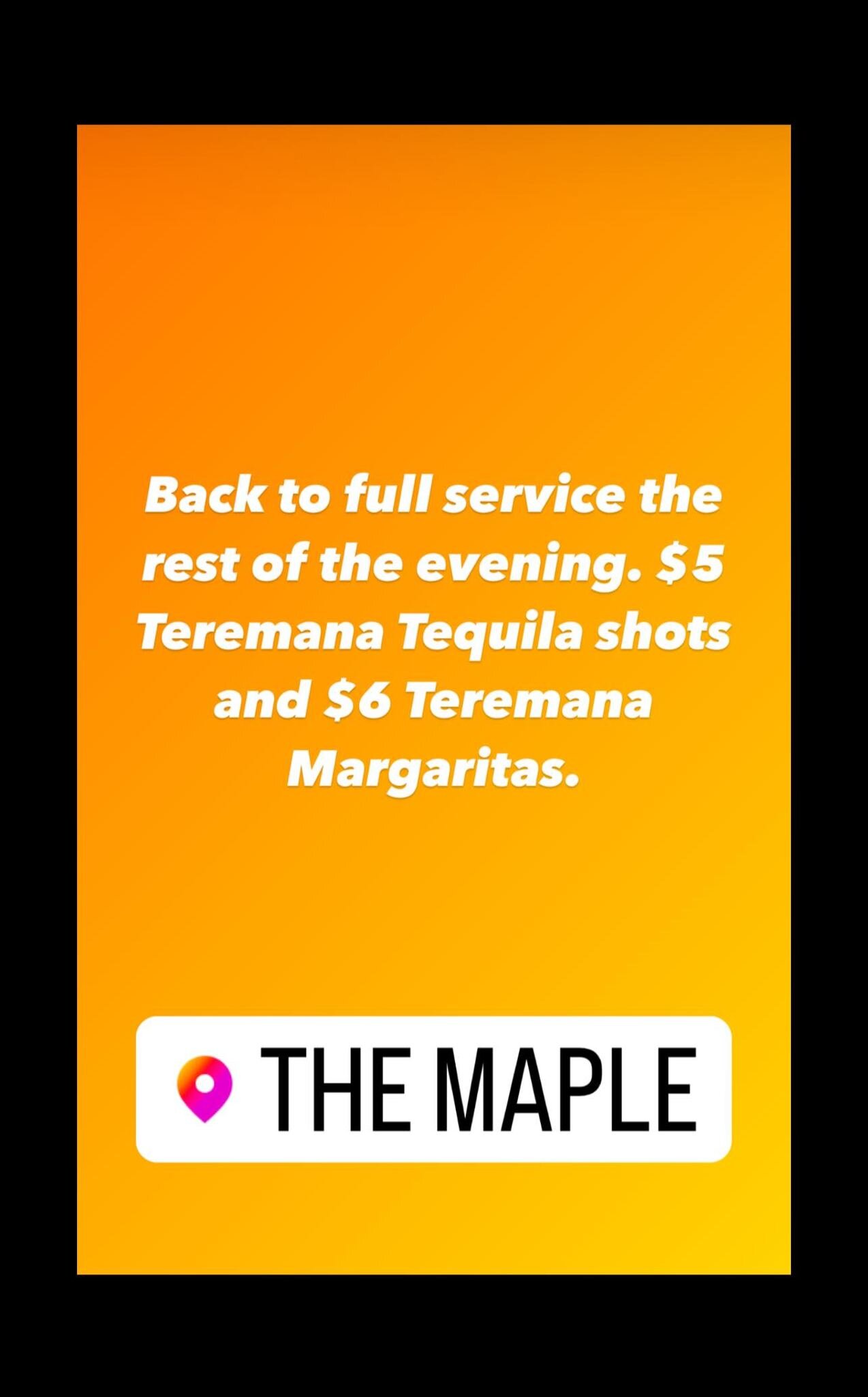 Let the snow fall, Waukegan! The only thing warmer than this cozy cabin vibe at The Maple WKGN is our smoldering tequila takeover!

 All night long, we're pouring smokin' $5 Teremana Tequila shots and tangy $6 Teremana Margaritas to chase away those 