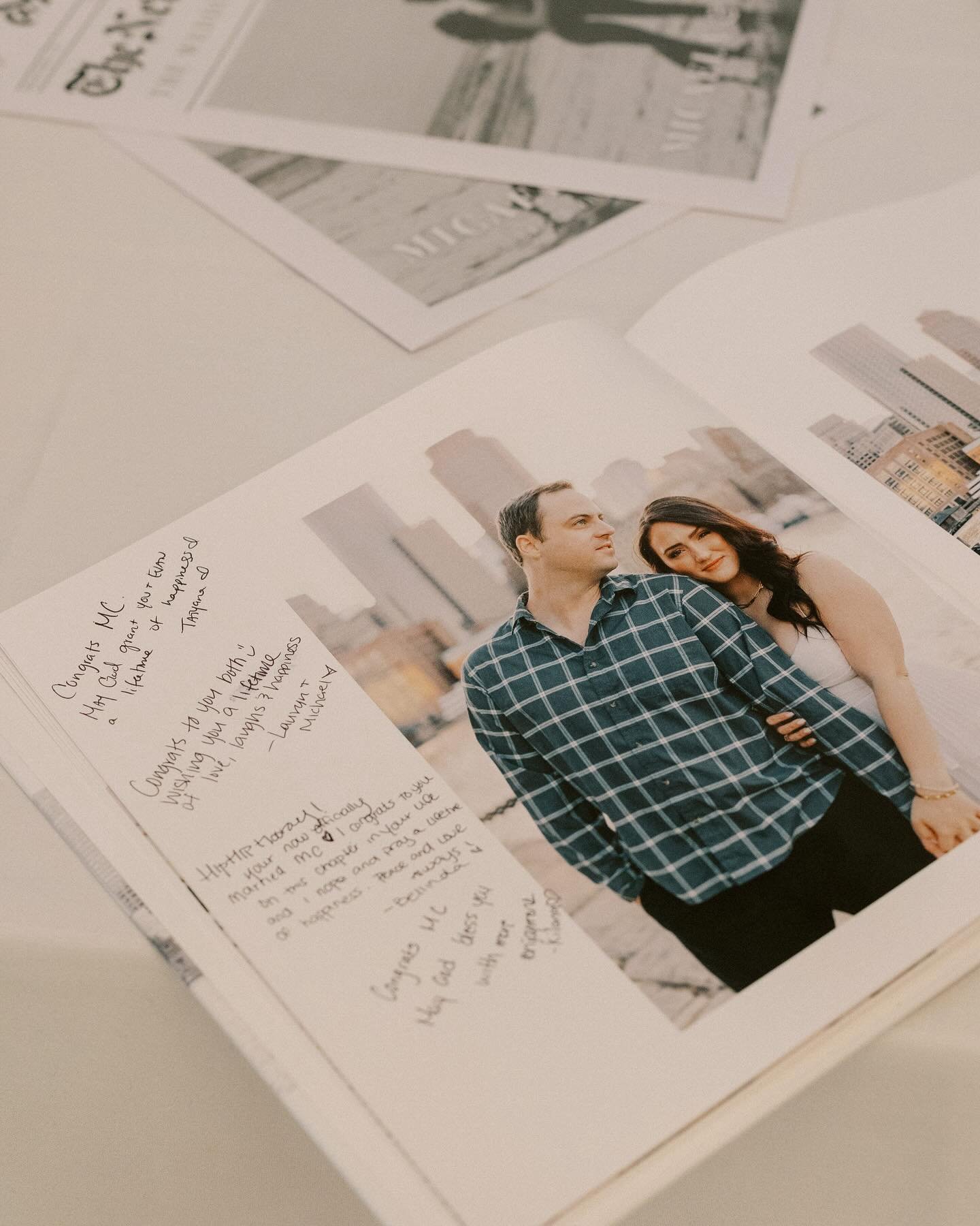 Some of my favorite personal touches at M + E&rsquo;s wedding ✨💍

🤍 Premade engagement photo album as the guest book
🤍 Table numbers with childhood photos of the bride and groom at the age they were at that table number
🤍 Custom match books
🤍 Di