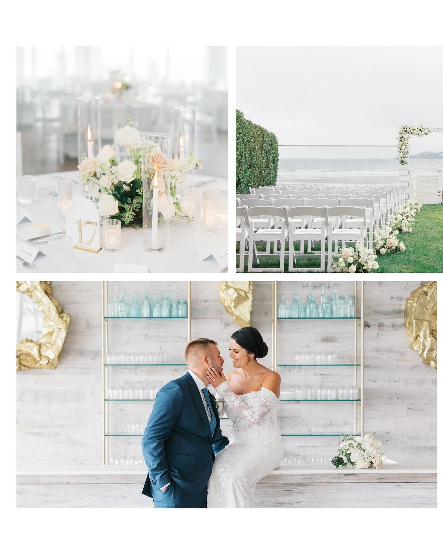 Who knew a gloomy September day would be the perfect setting for this seaside wedding? 🌊💍

Weather is the one thing you have no control over on your big day, but it always seems to work out perfectly. 🌥️ The cloudy skies created the most stunning 