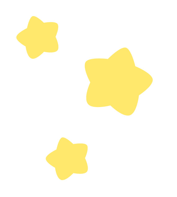 Three puffy yellow stars - decorative.