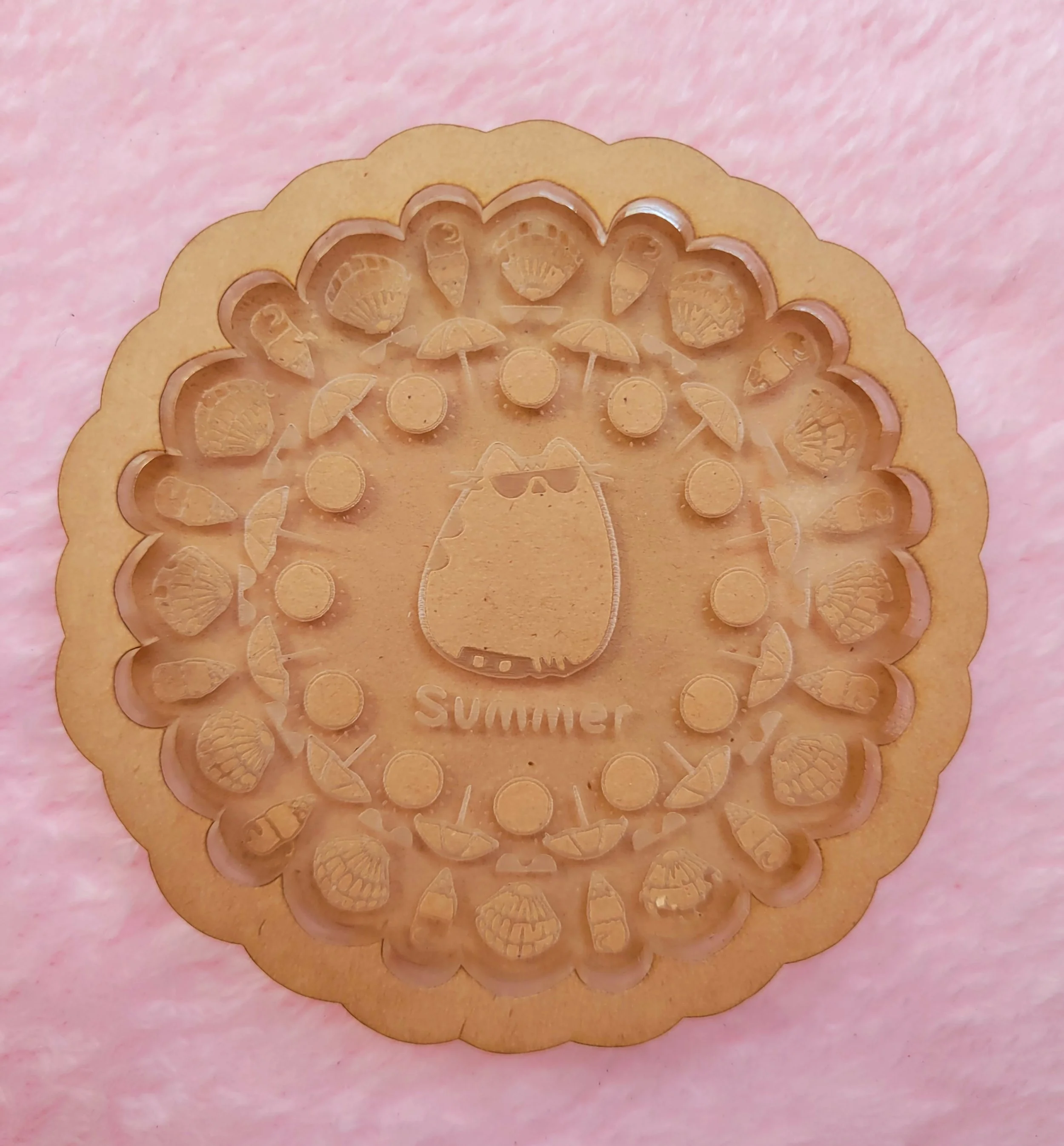 Cute Cat Summer Mandala Shaker/Tray