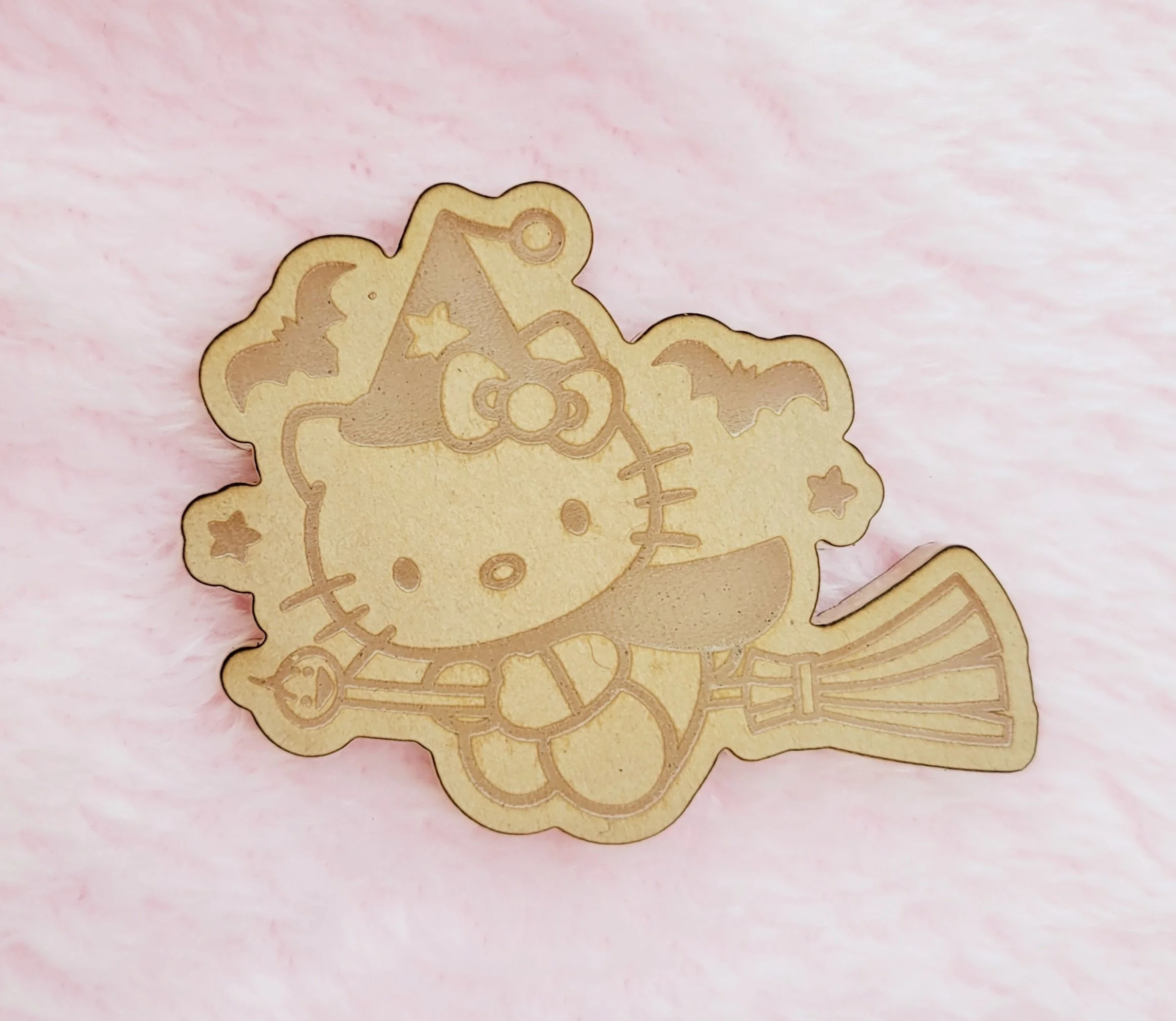 Kitty Witch on Pumpkin Broom