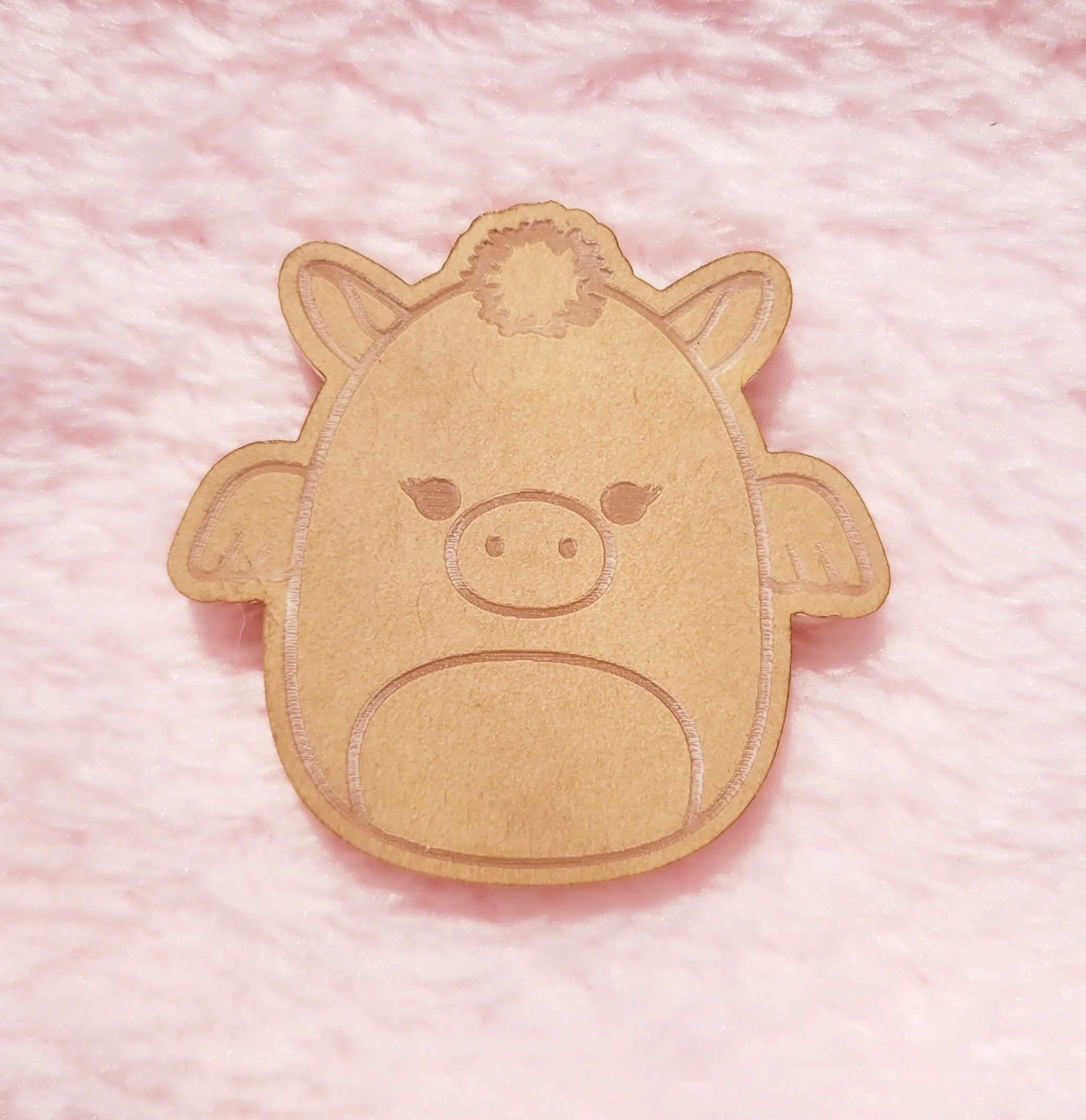 Fluffy Hair Cow Squish with Wings Flat