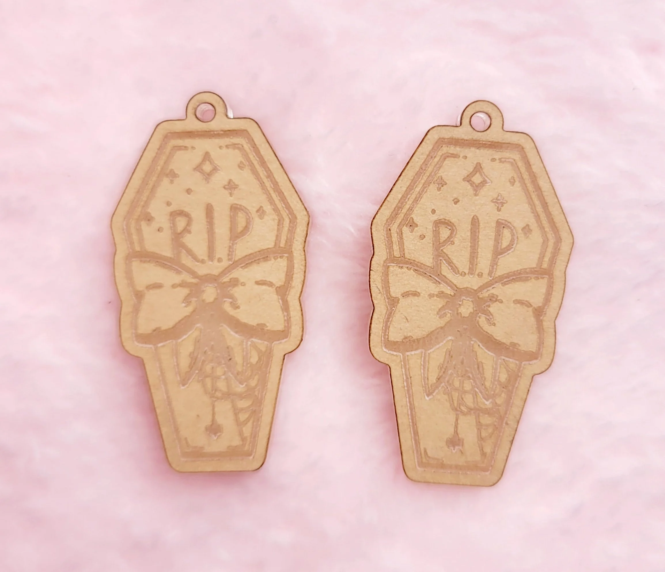 Cute Coffin with Bow Earrings