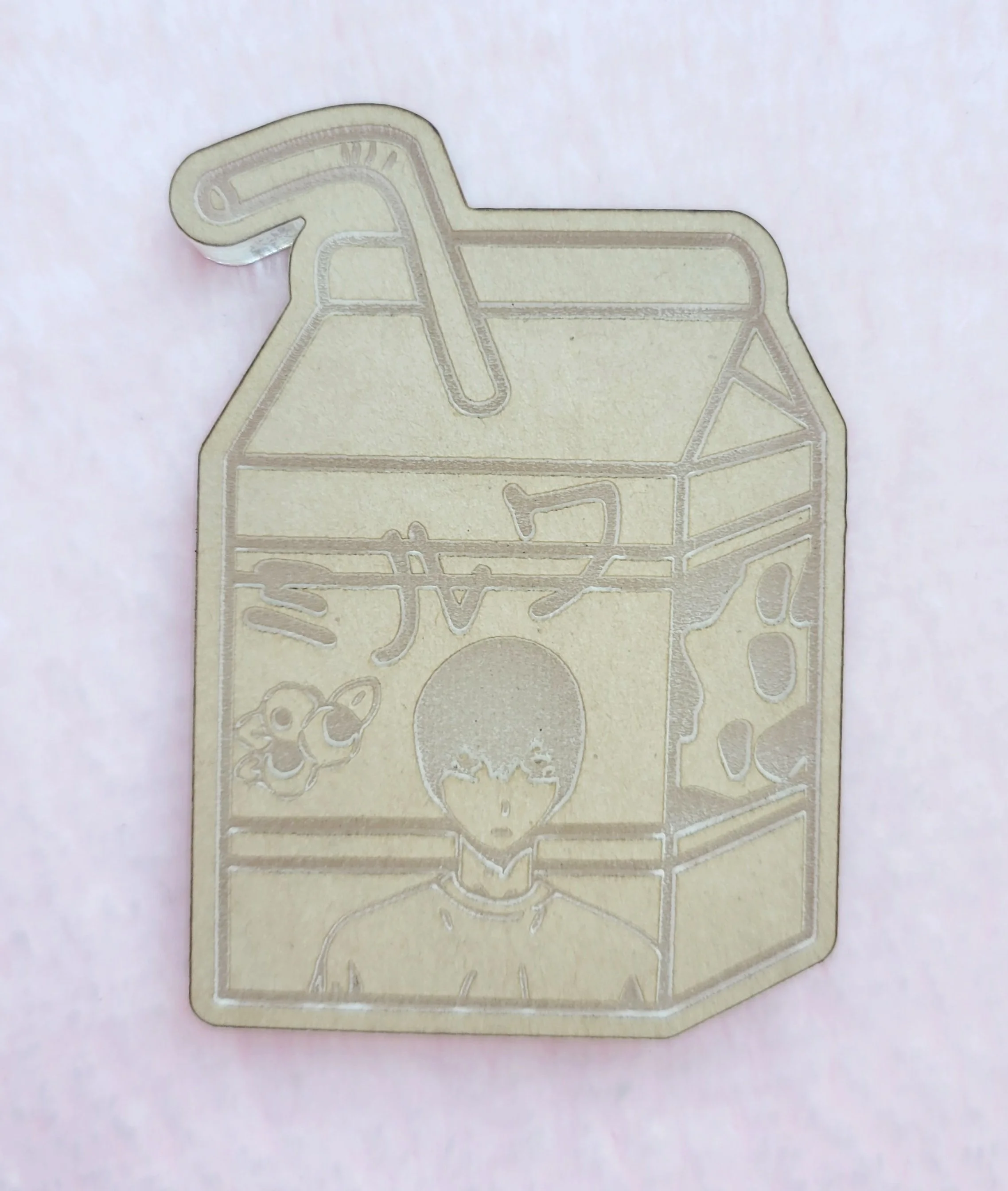 Anime Blueberry Milk With Straw Flat