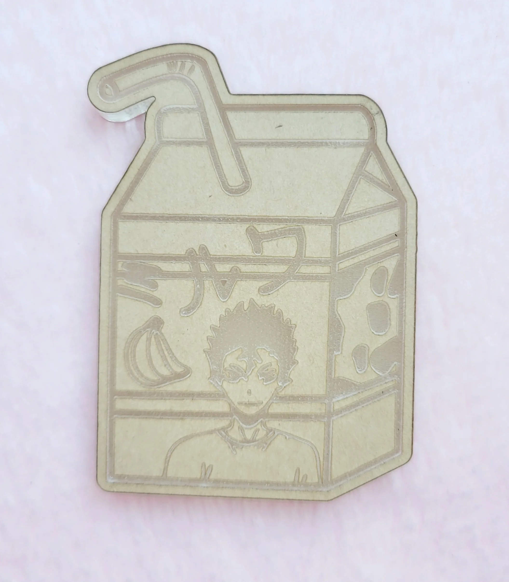 Anime Banana Milk With Straw Flat