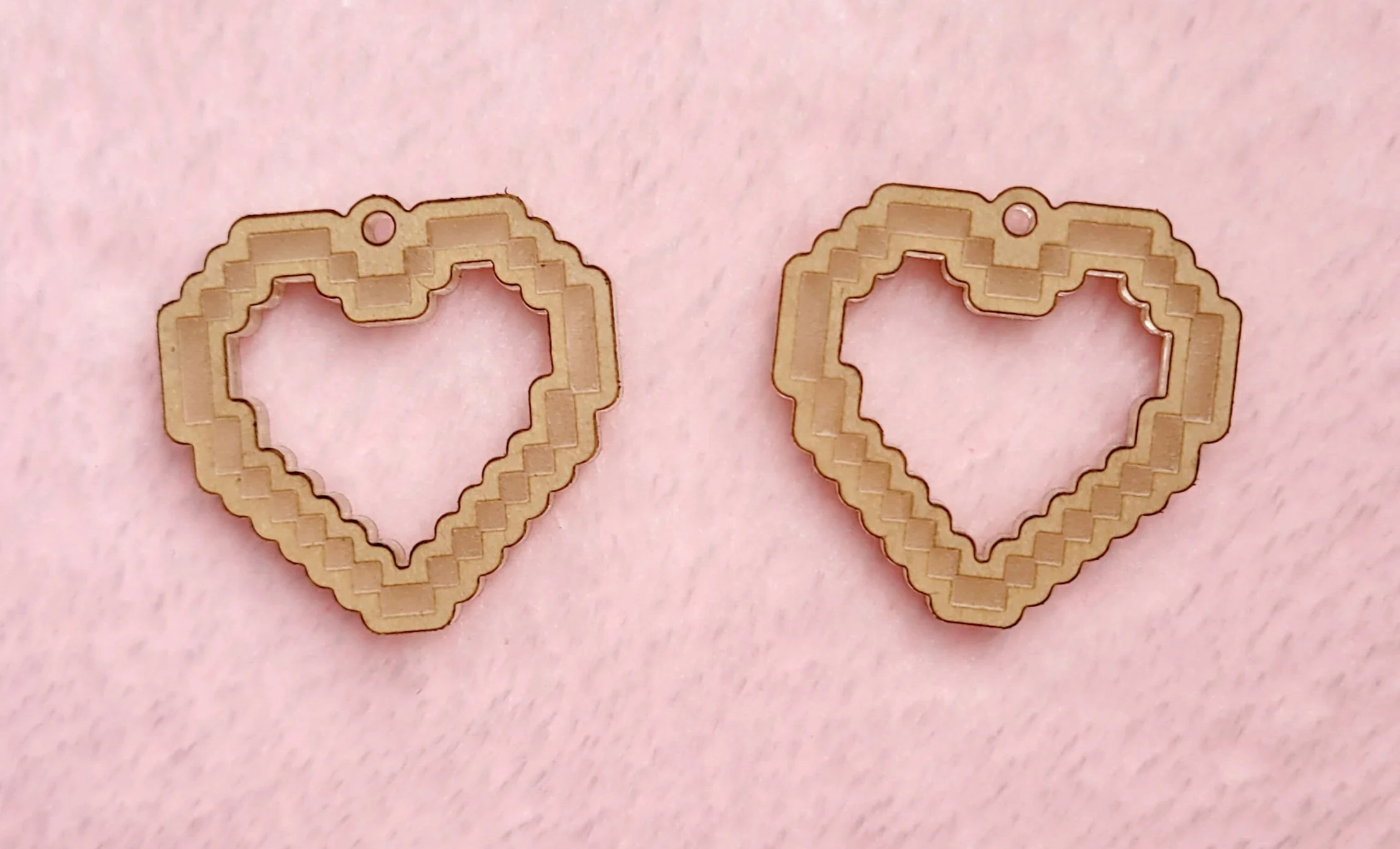 Open Pixel Heart Earrings