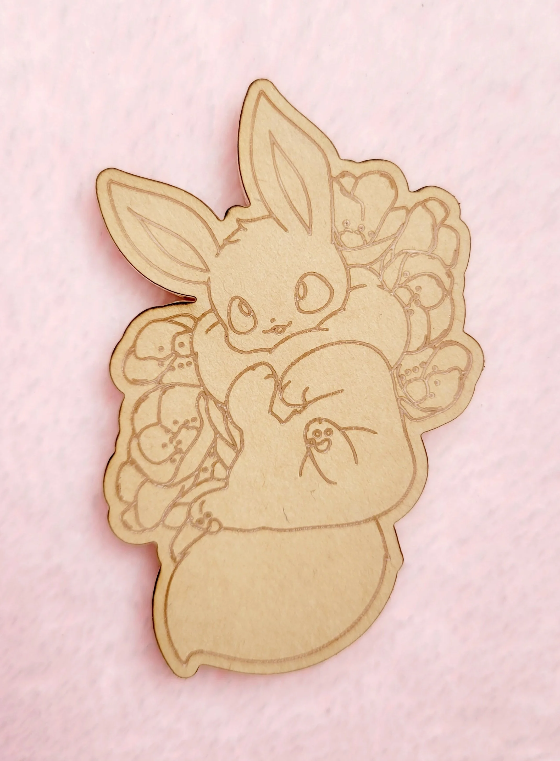 Cute Fluffy Character Laying in Big Flowers Flat