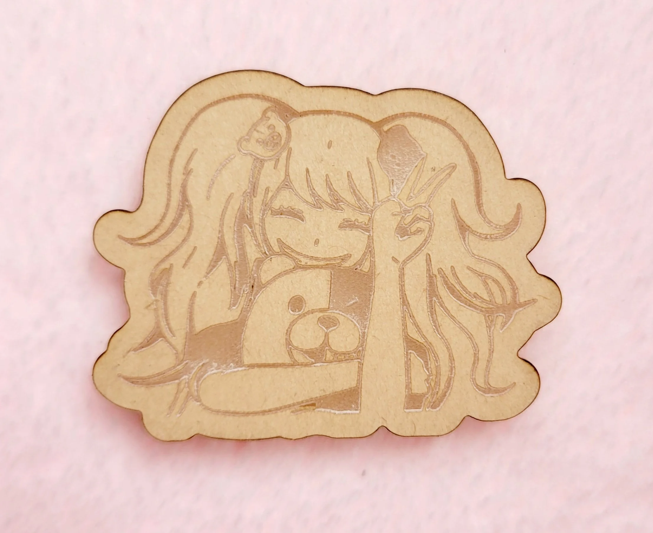 Anime Girl With Bear Flat