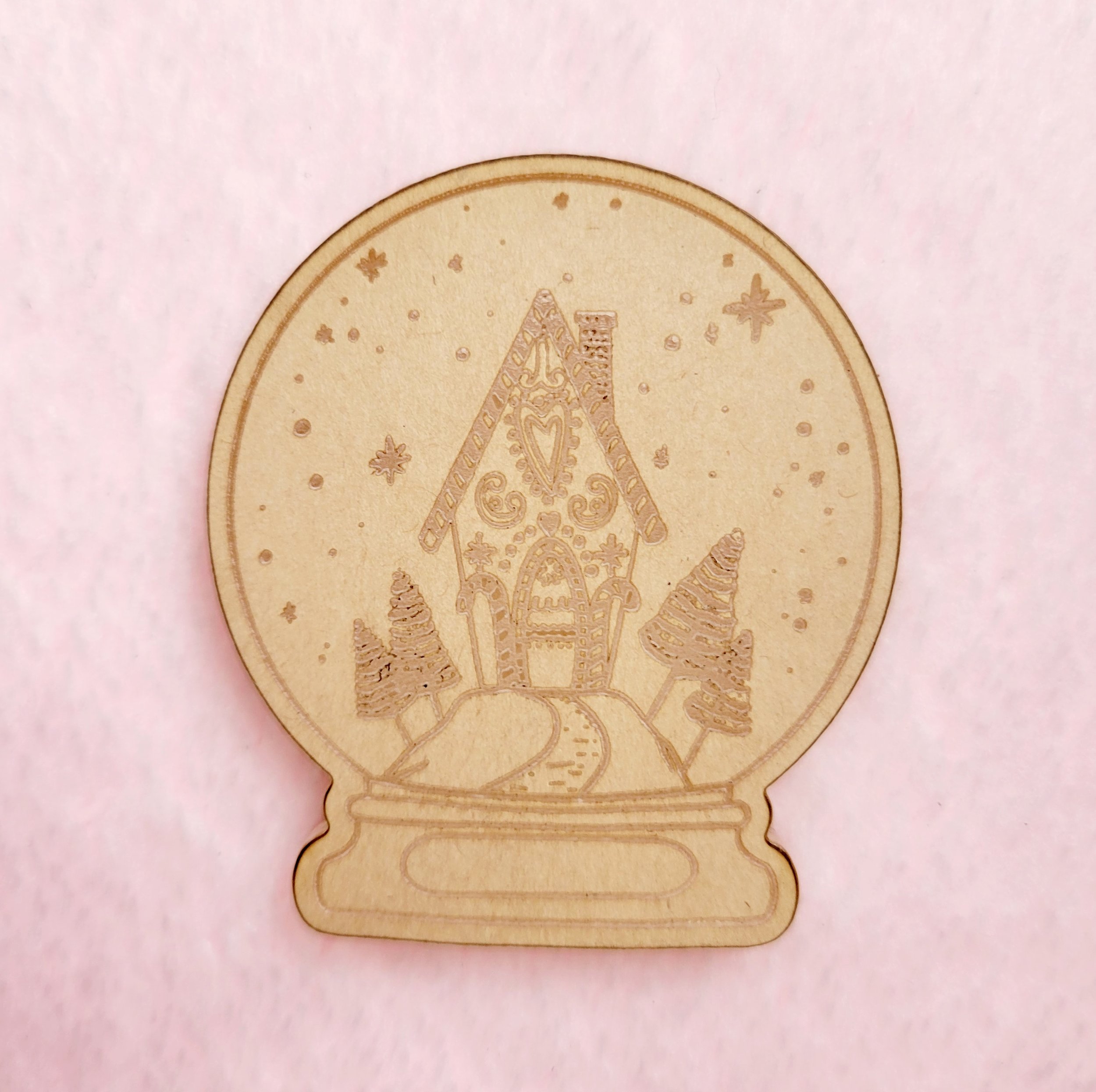 Gingerbread House Snow Globe Flat