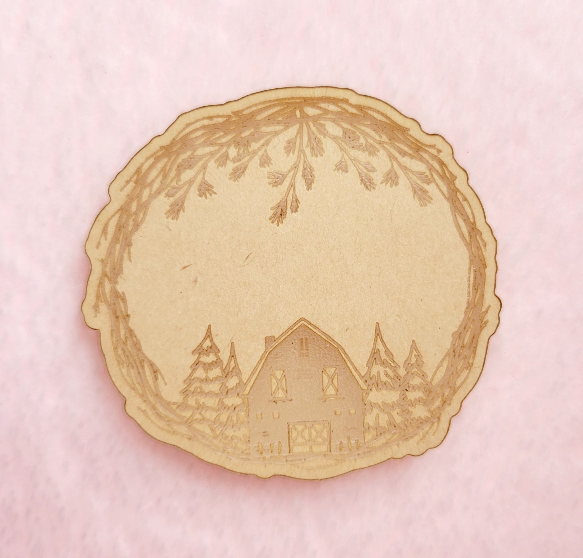 Winter Barn Wreath Flat