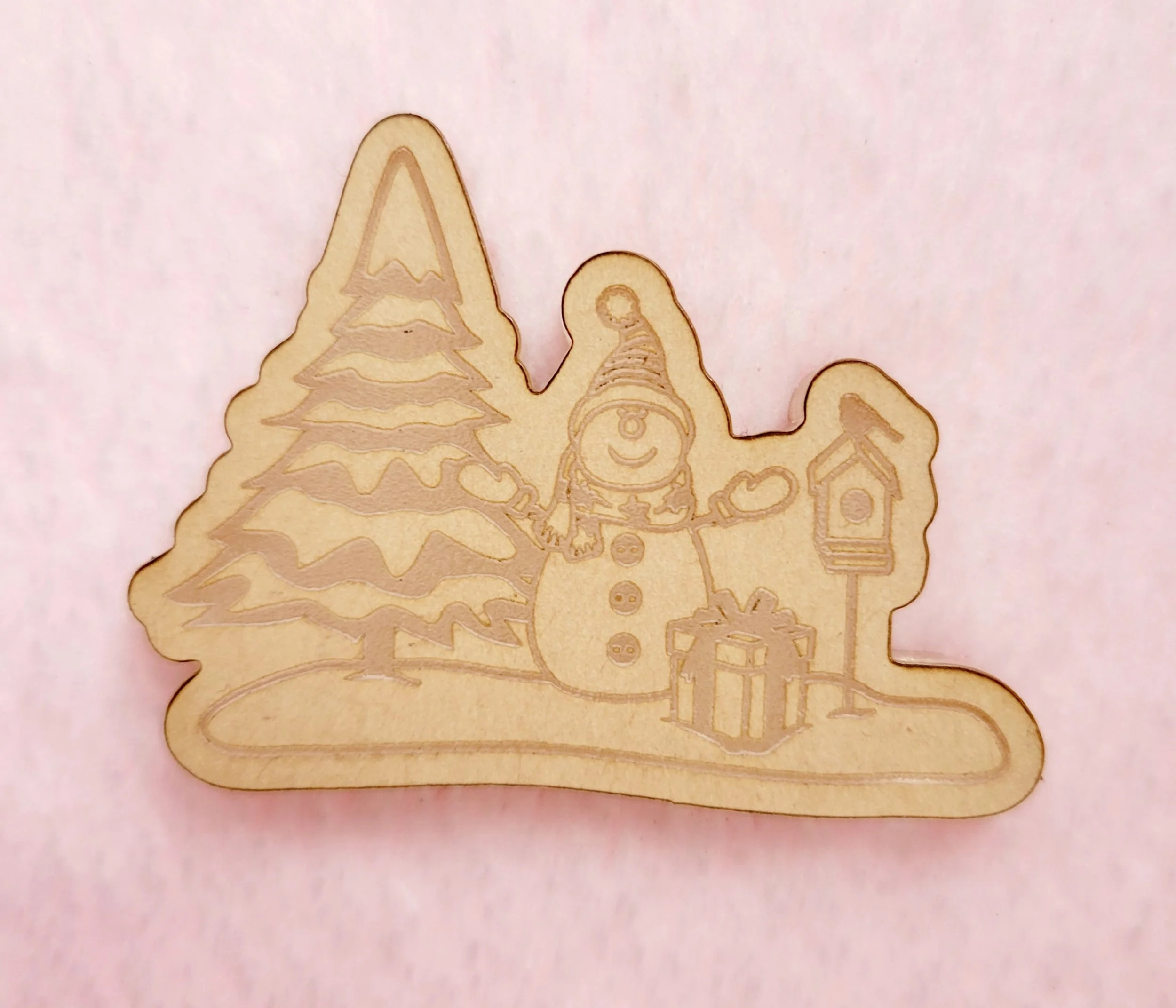 Snowman Holiday Scene Flat