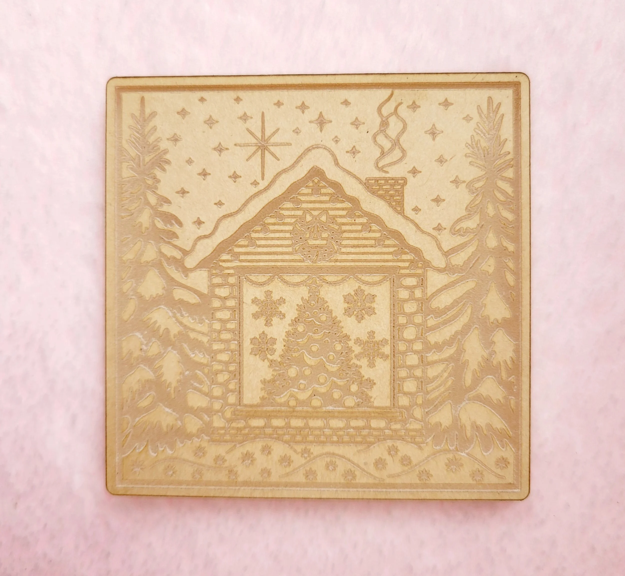 Winter Cabin Scene Flat