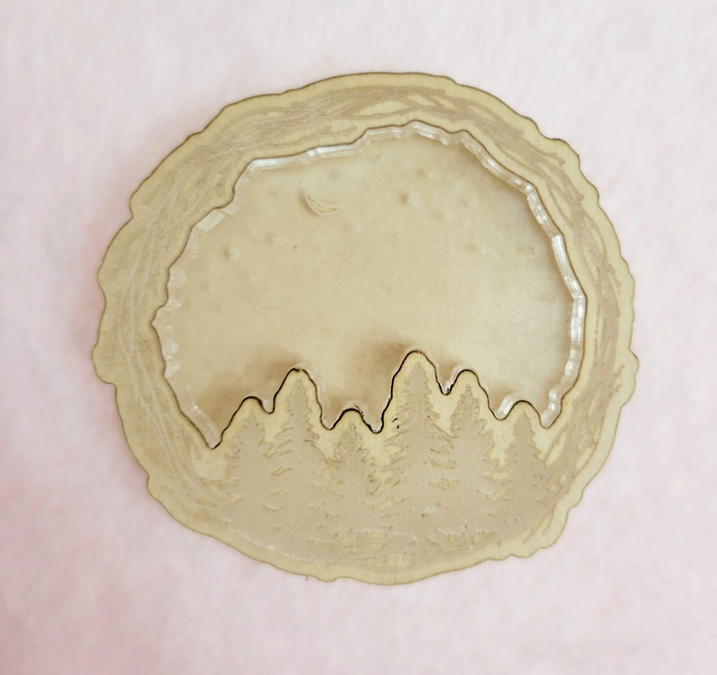 Night Scene Winter Trees Wreath Shaker