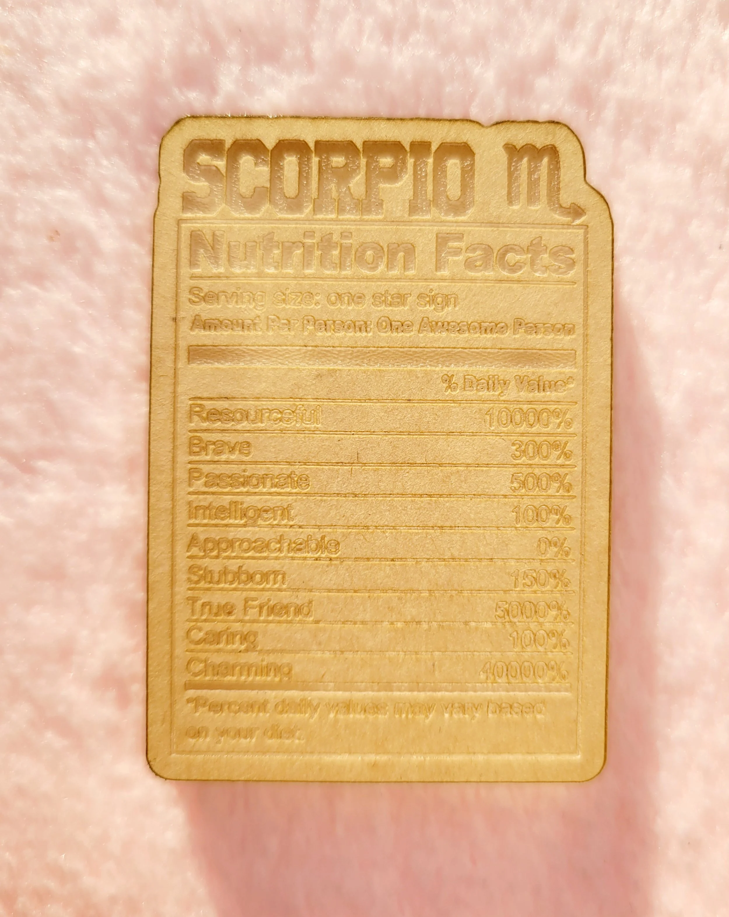 Scorpio Nutrition Label Flat
