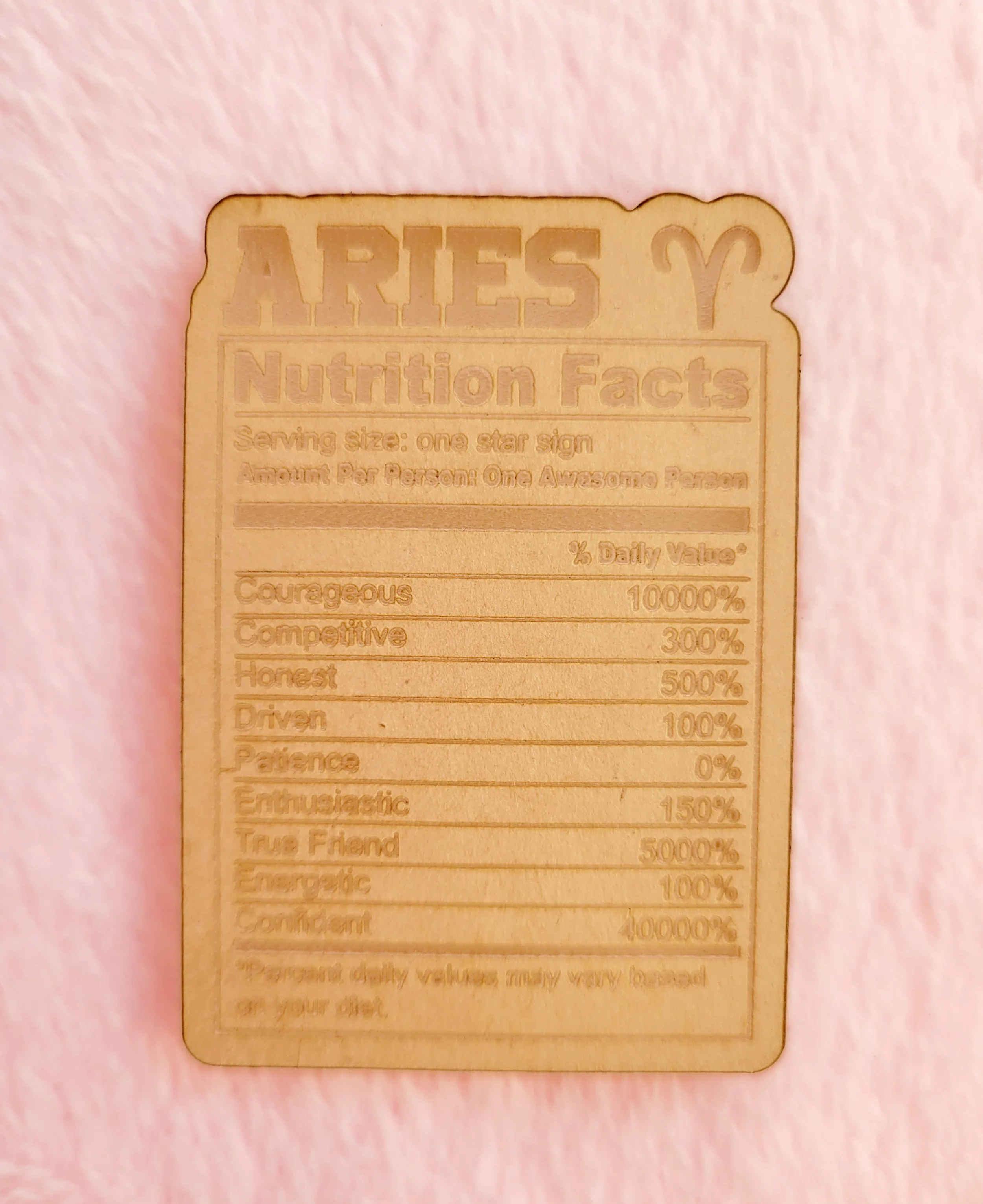 Aries Nutrition Label Flat