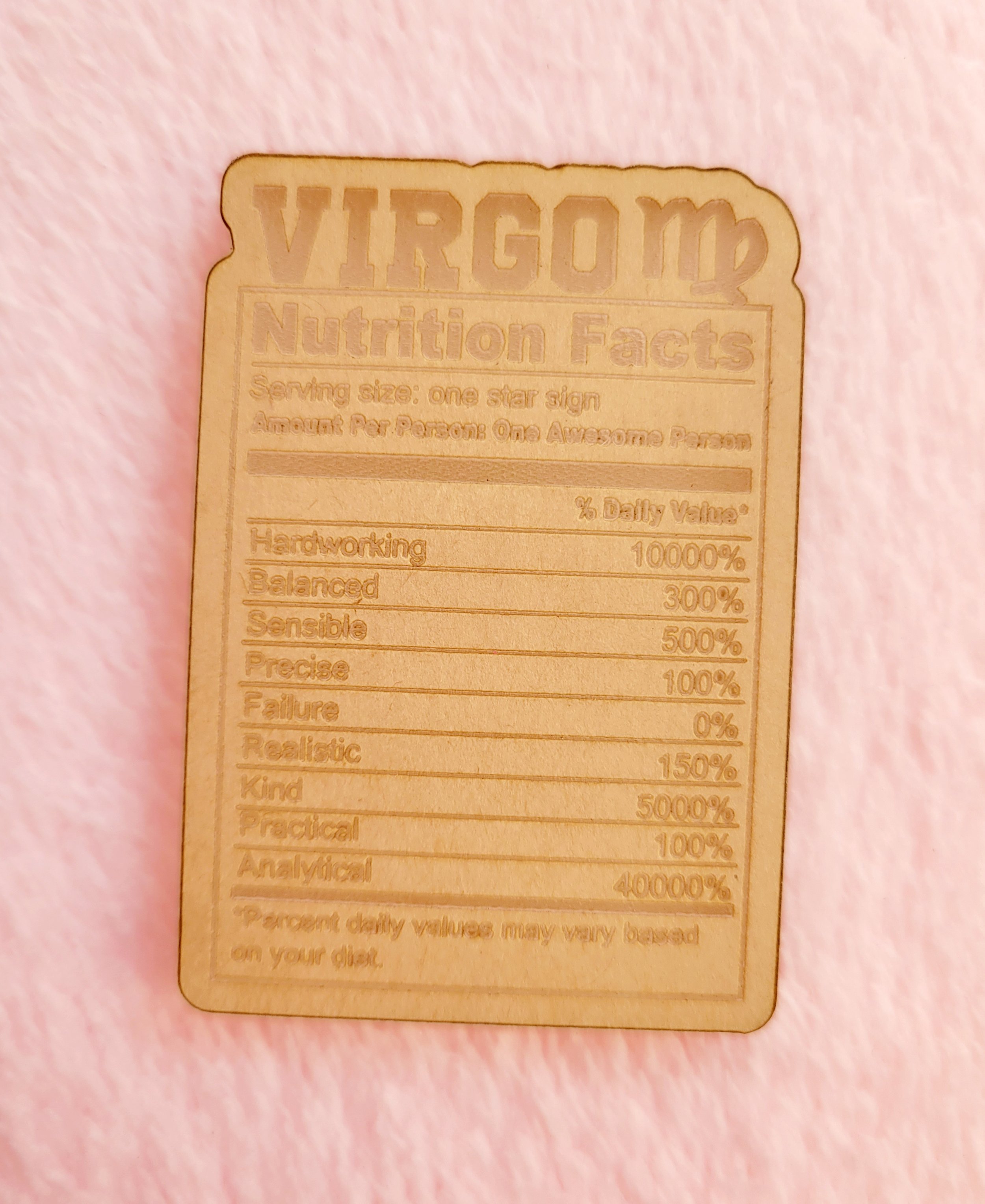 Virgo Nutrition Label Flat