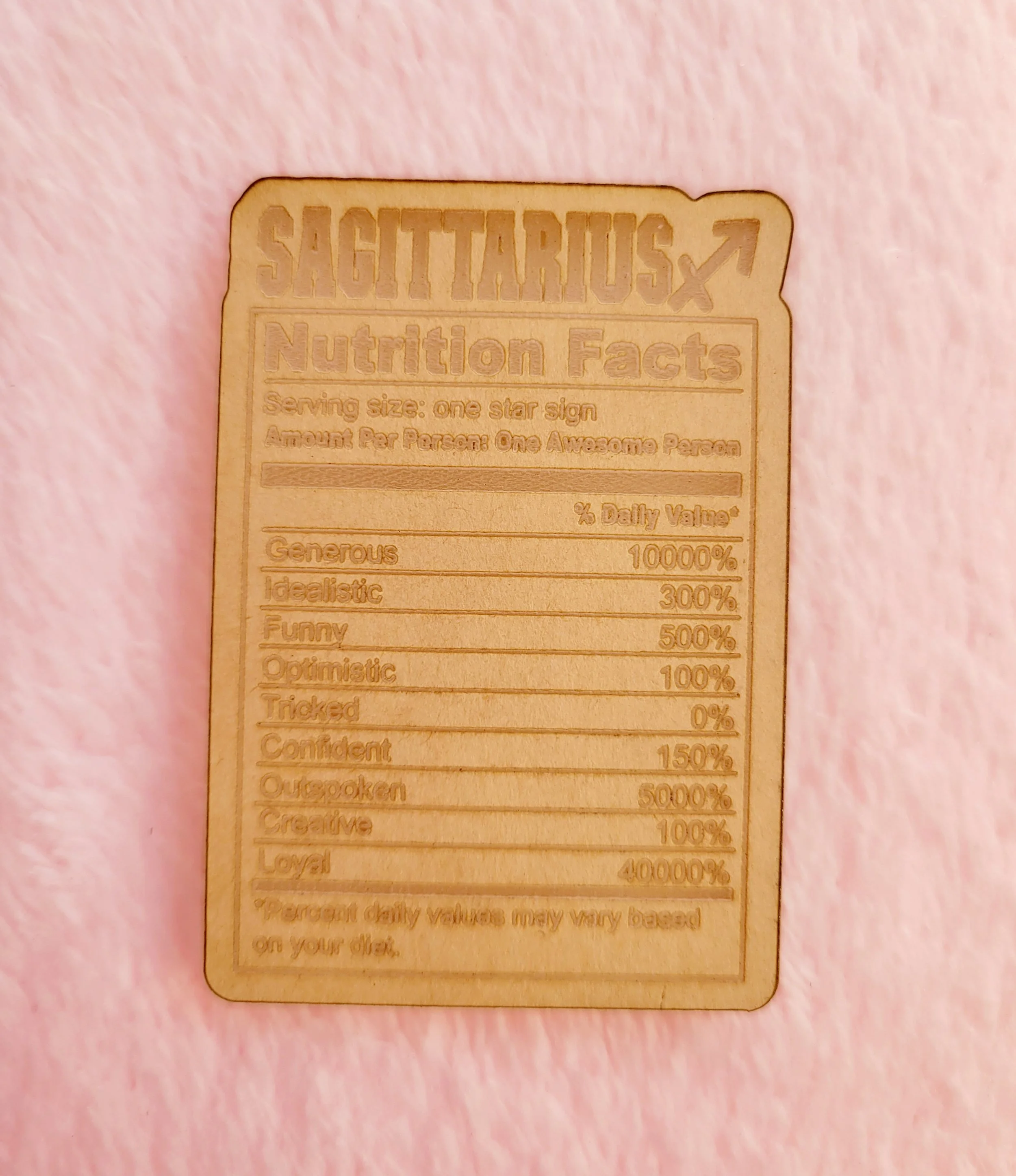 Sagittarius Nutrition Label Flat
