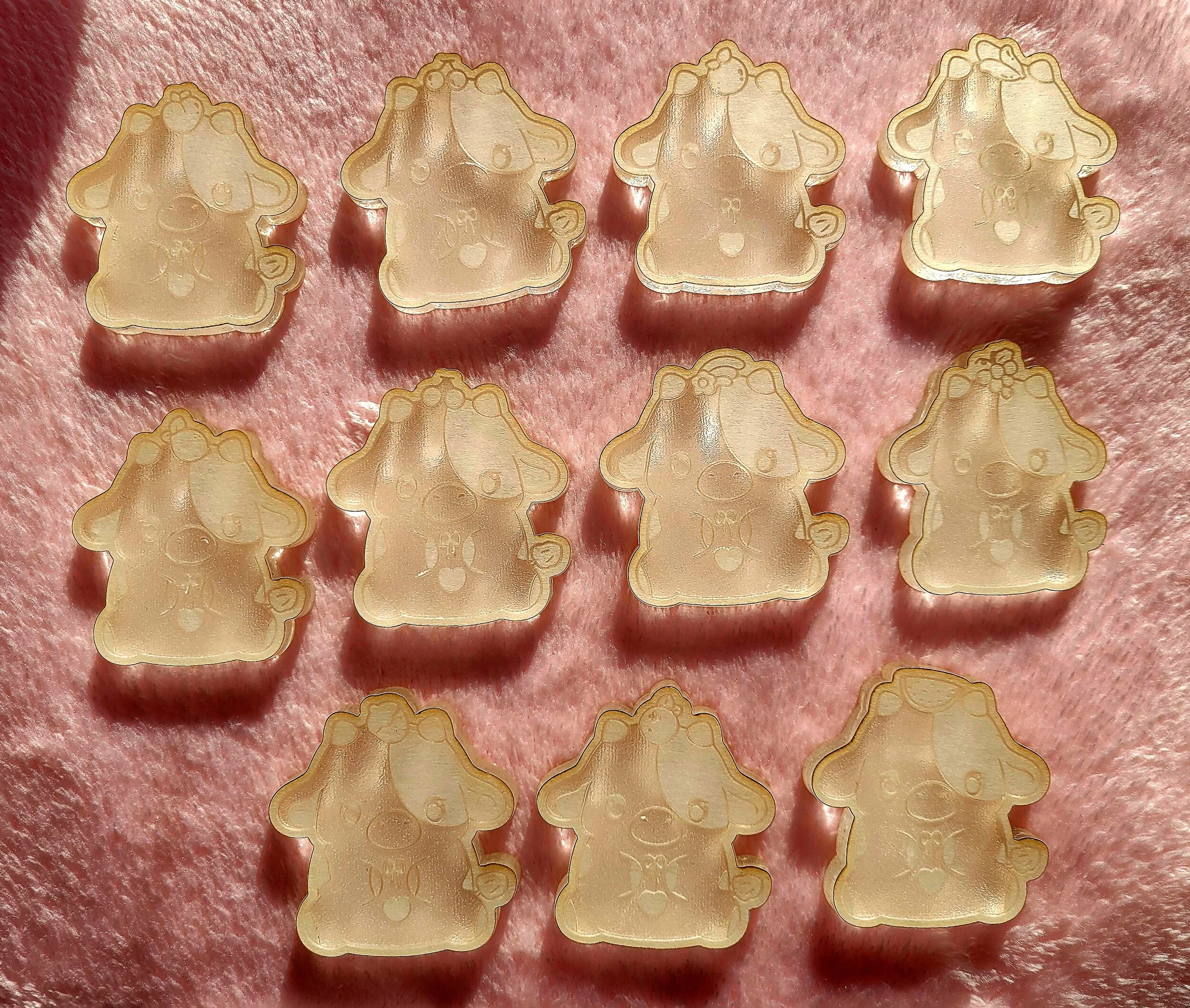 Kawaii Cow With Fruit On Head Flats