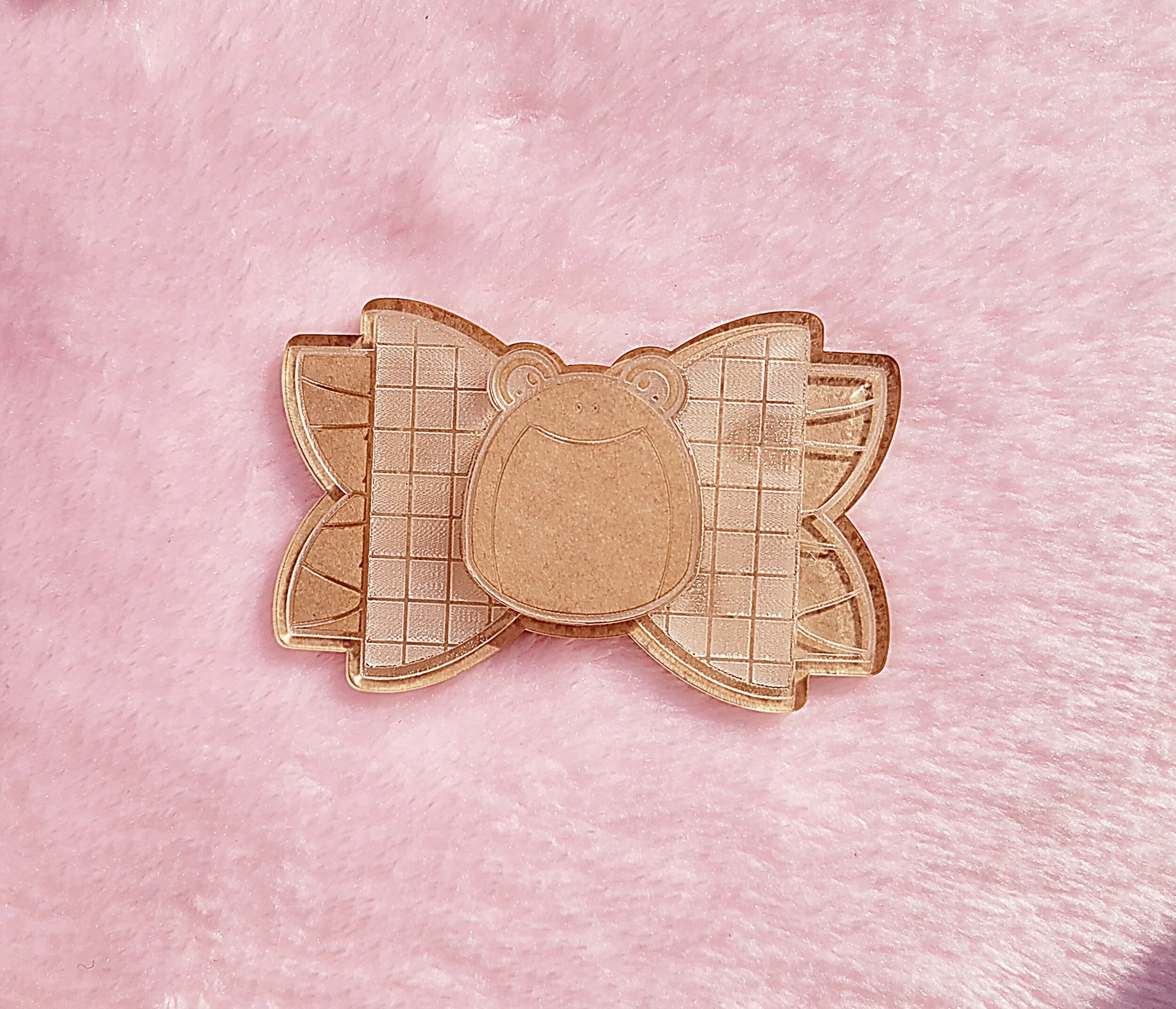 Layered Frog Squish Bow Barrette