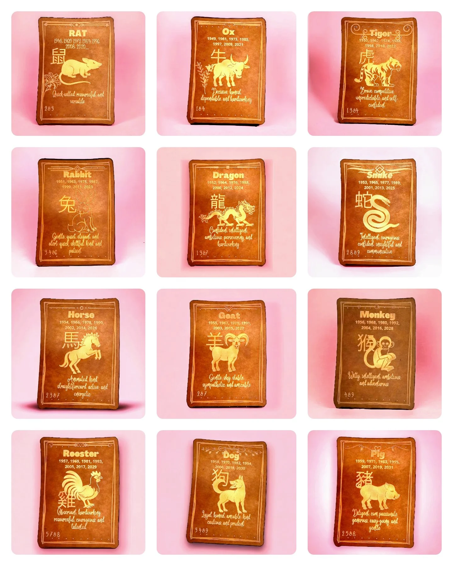 Chinese Zodiac Card Flats