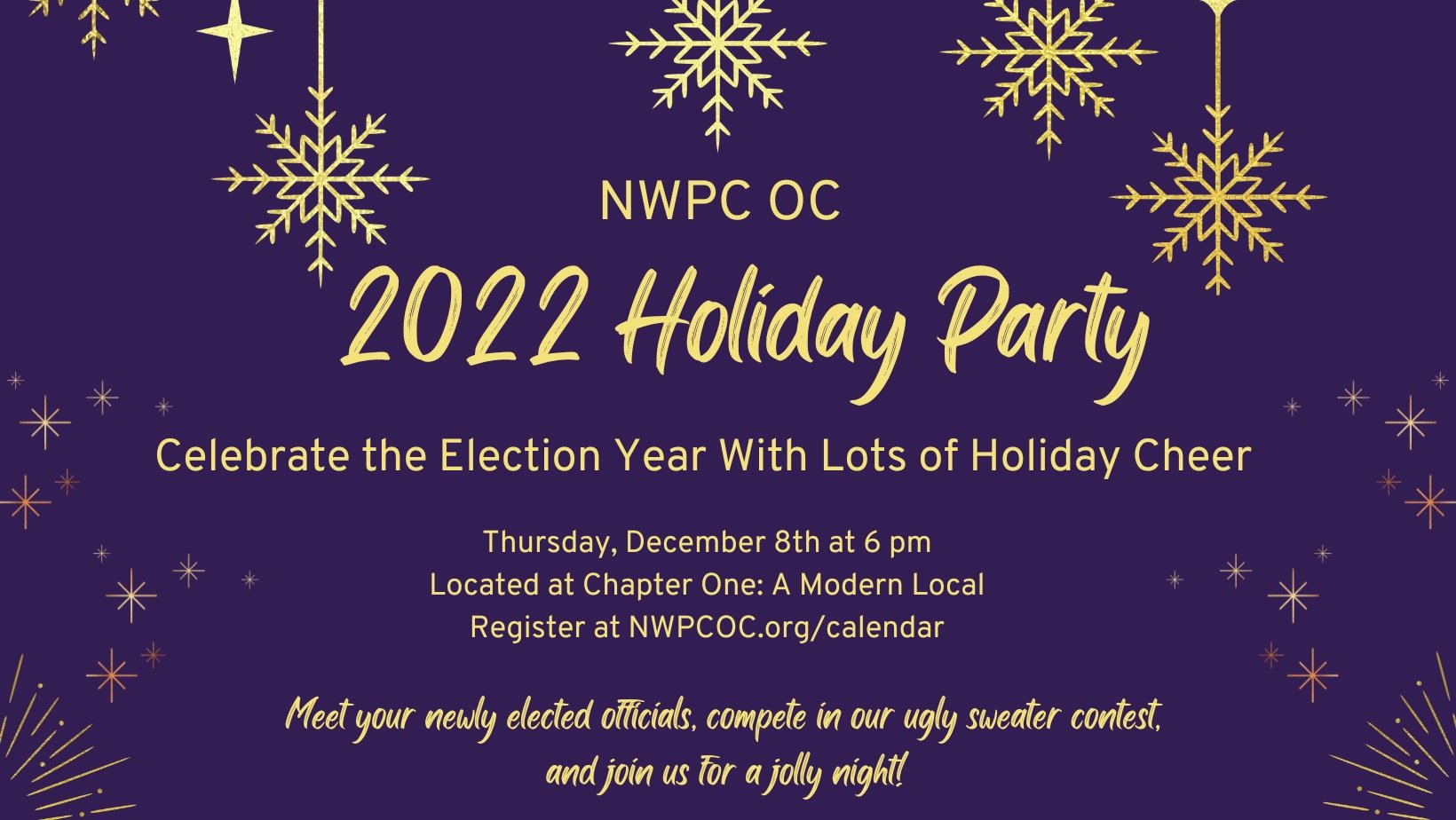 Holiday Party 2022 — National Women's Political Caucus of Orange County