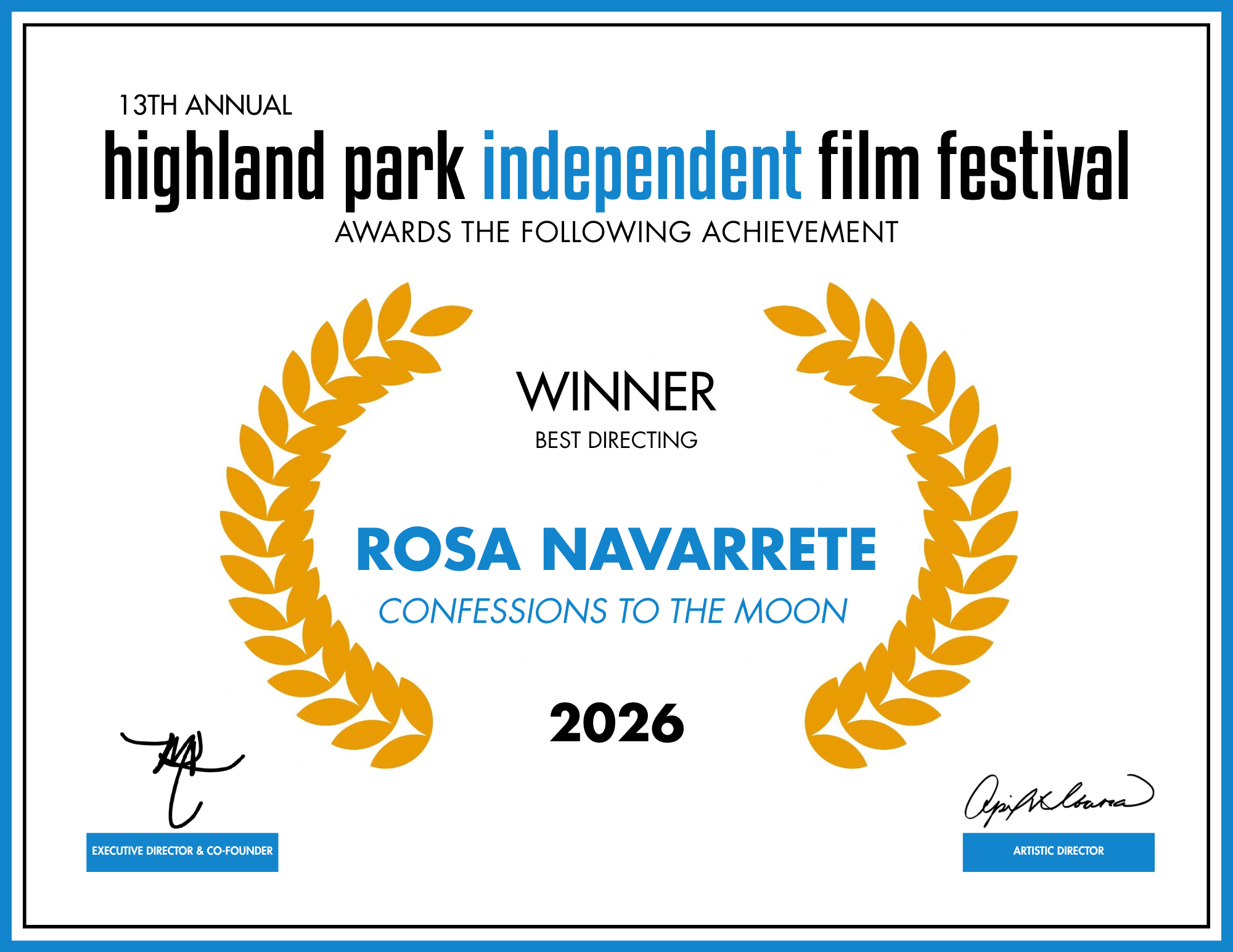 Best of Award - Rosa Navarrete - Confessions to the Moon - Best Directing.png