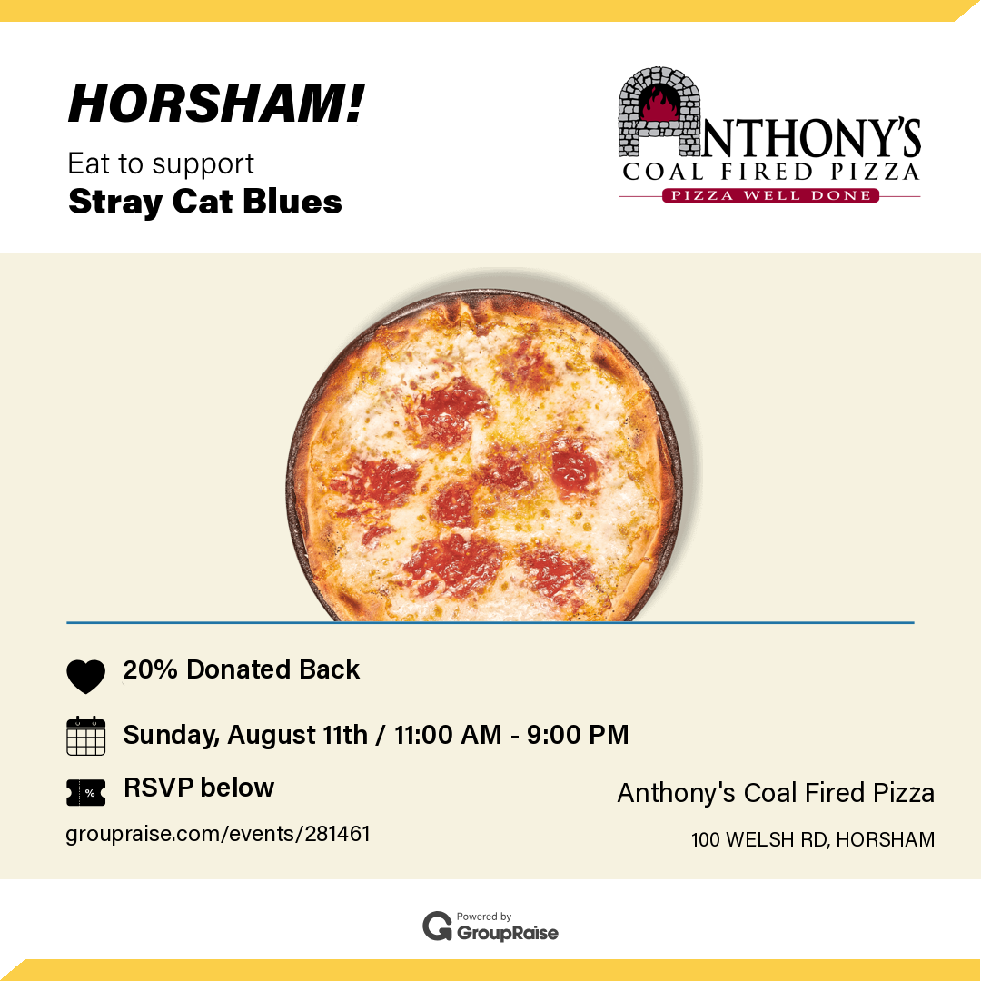 Anthony's Coal Fired Pizza Fundraiser — Stray Cat Blues Inc