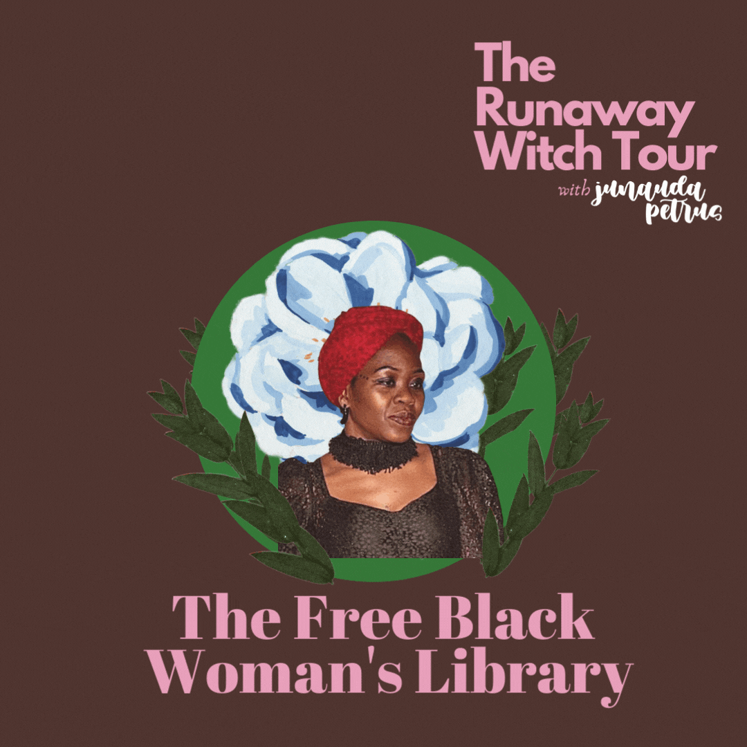 ANIMATED LOGO & SOCIAL MEDIA DESIGN | The Runaway Witch Tour | I created the animated logo and poster design as Instagram promotional material for Junauda Petrus' book tour sequel.