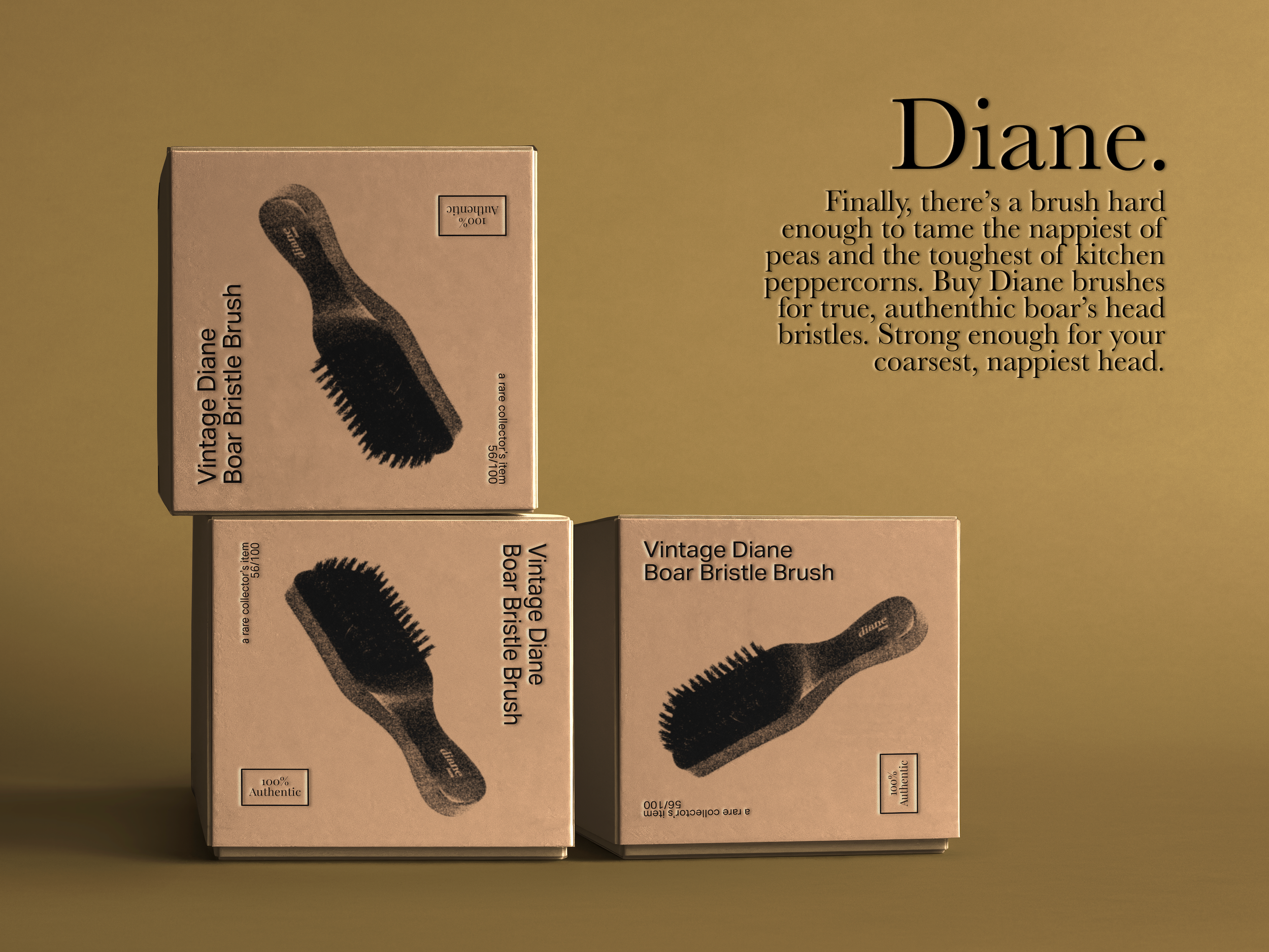 PACKAGING: Vintage Diane Boar Bristle Brush