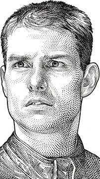 Learn How to Draw Tom Cruise (Celebrities) Step by Step : Drawing Tutorials