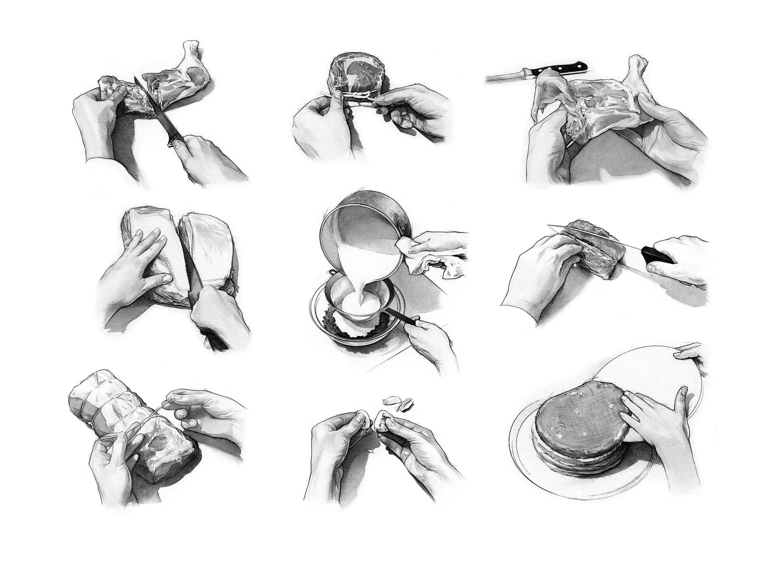 Watercolor / graphite illustrations for Cook's Illustrated