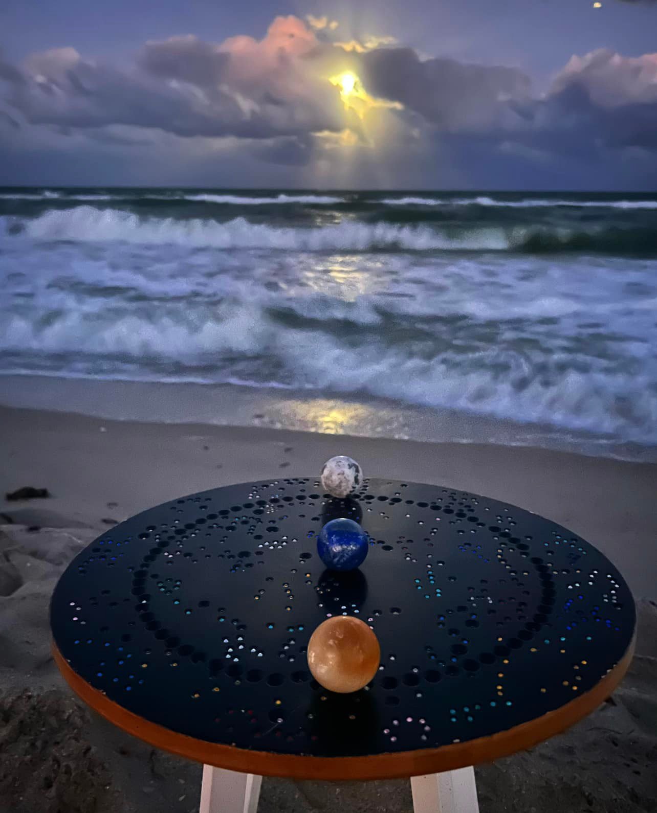 Title: Full Moon Rising at Sunset