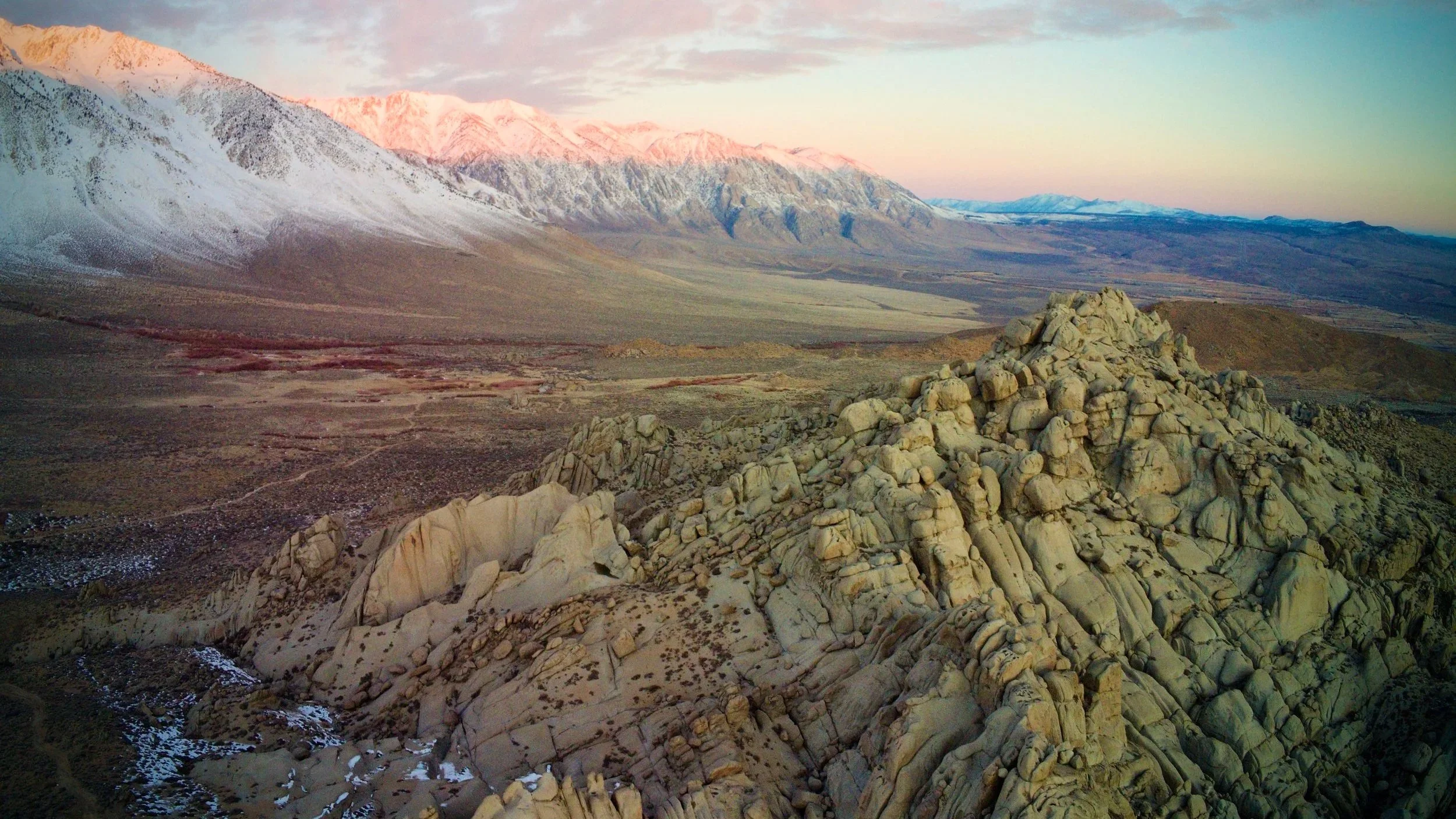 Buttermilks at dawn with Wheeler Crest