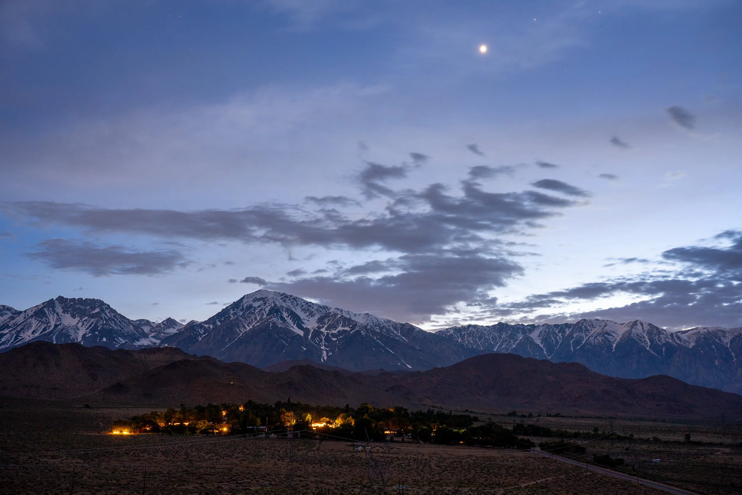 Rocking K Neighborhood at dusk, Bishop CA Real Estate