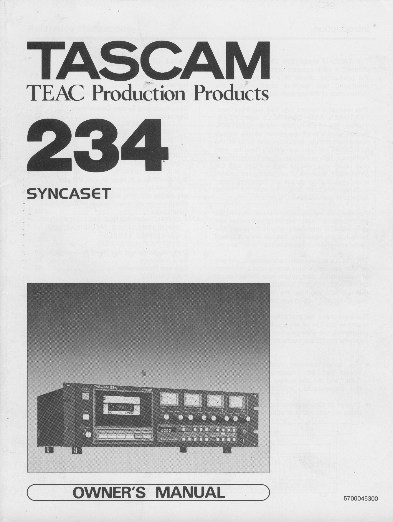 Tascam 234 Owner's Manual