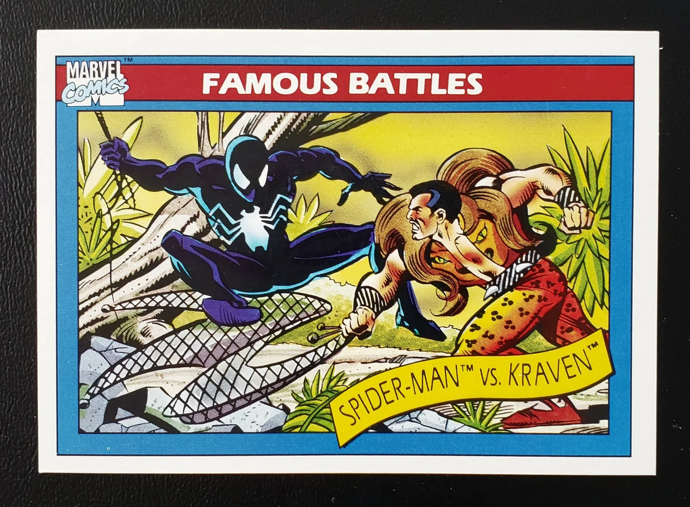 1990 Impel Marvel Universe Trading Card - Famous Battles - Spider-Man vs. Kraven - #92